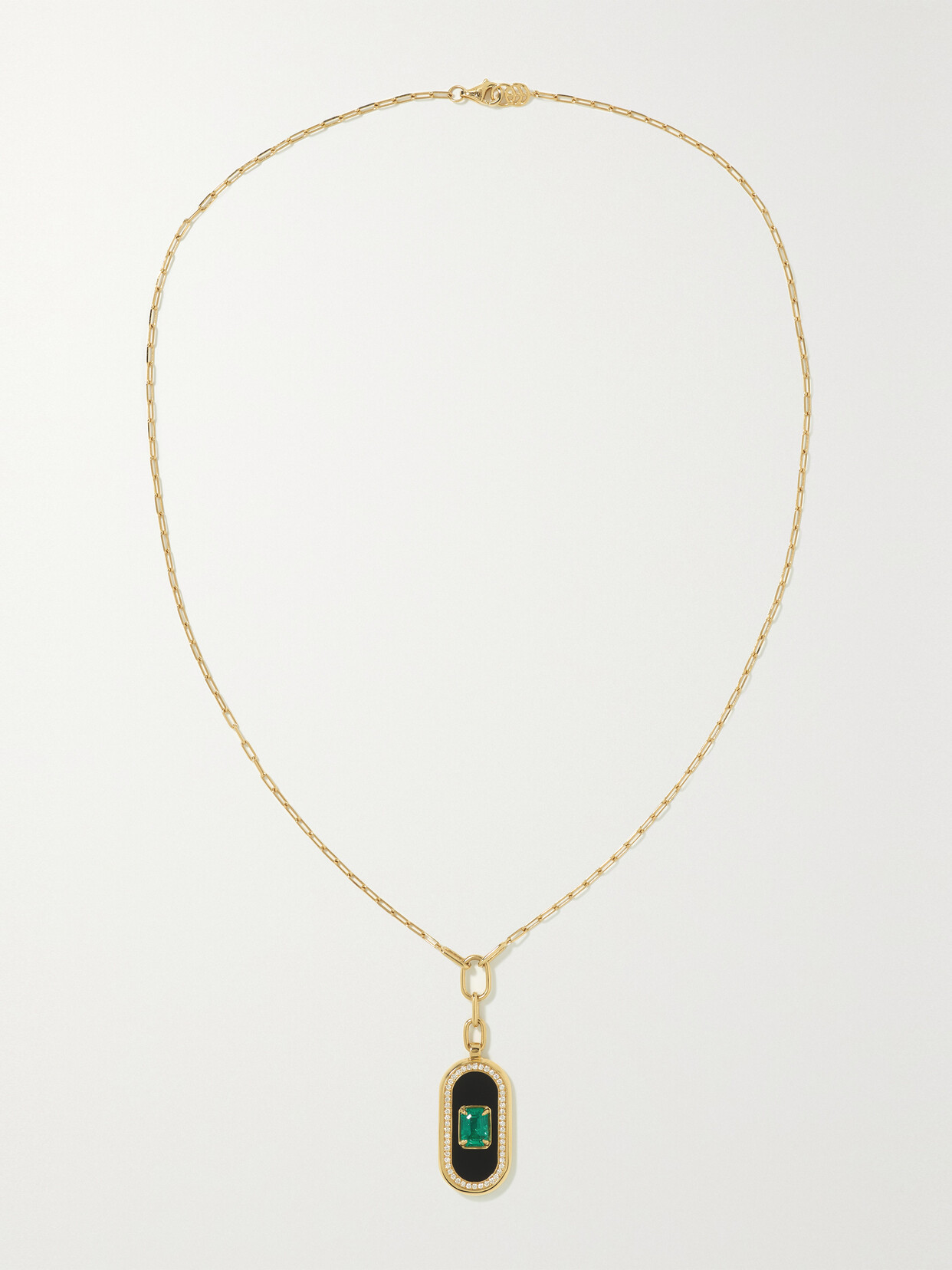 State Property - Battuta 18-karat Gold Multi-stone Necklace - Black