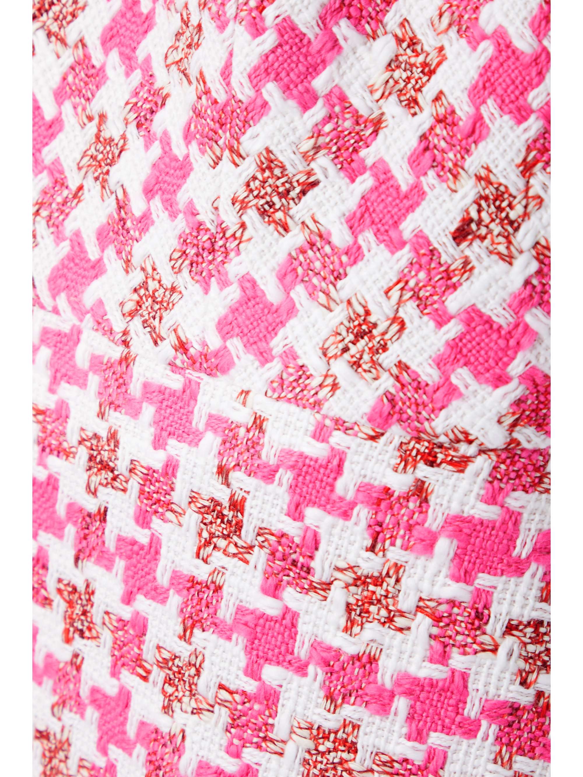 CAROLINA HERRERA Frayed houndstooth cotton-blend bouclé mini dress