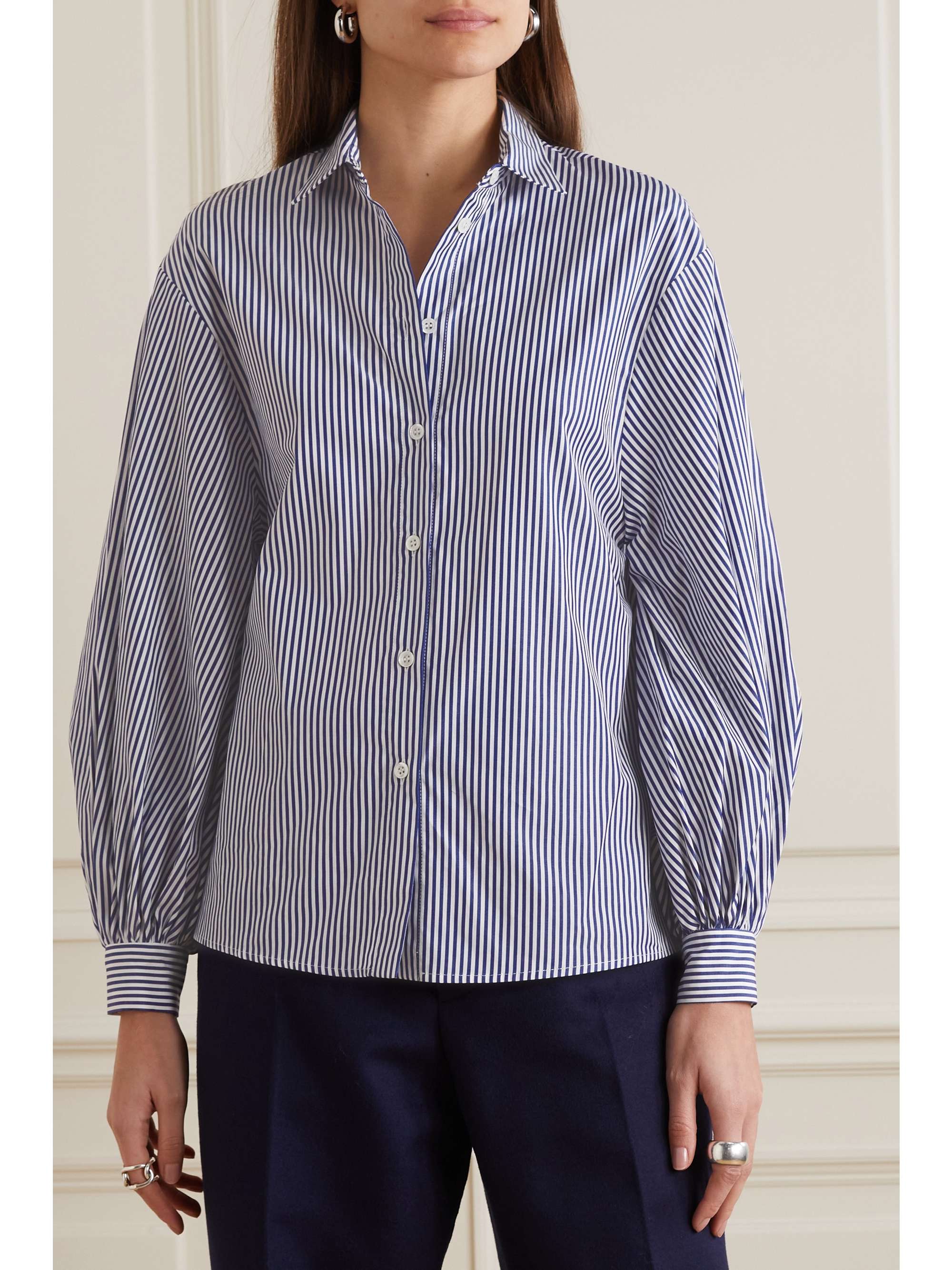 CAROLINA HERRERA Striped cotton-poplin shirt