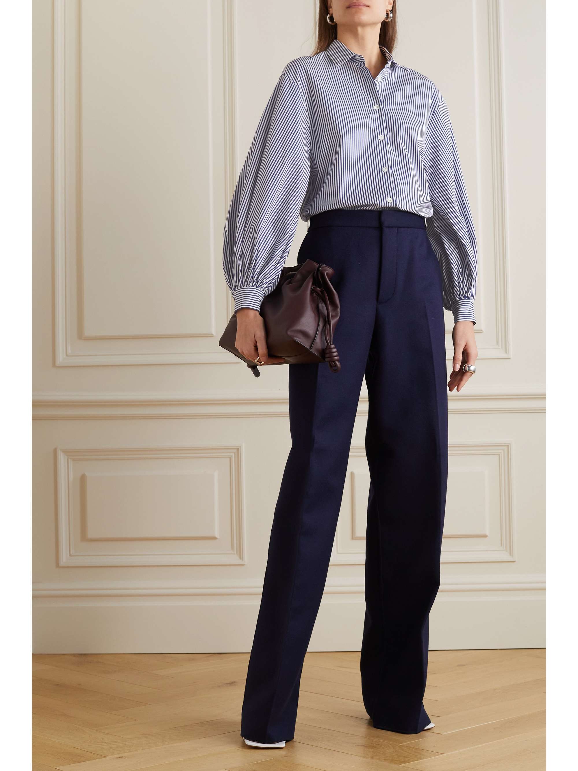 CAROLINA HERRERA Striped cotton-poplin shirt
