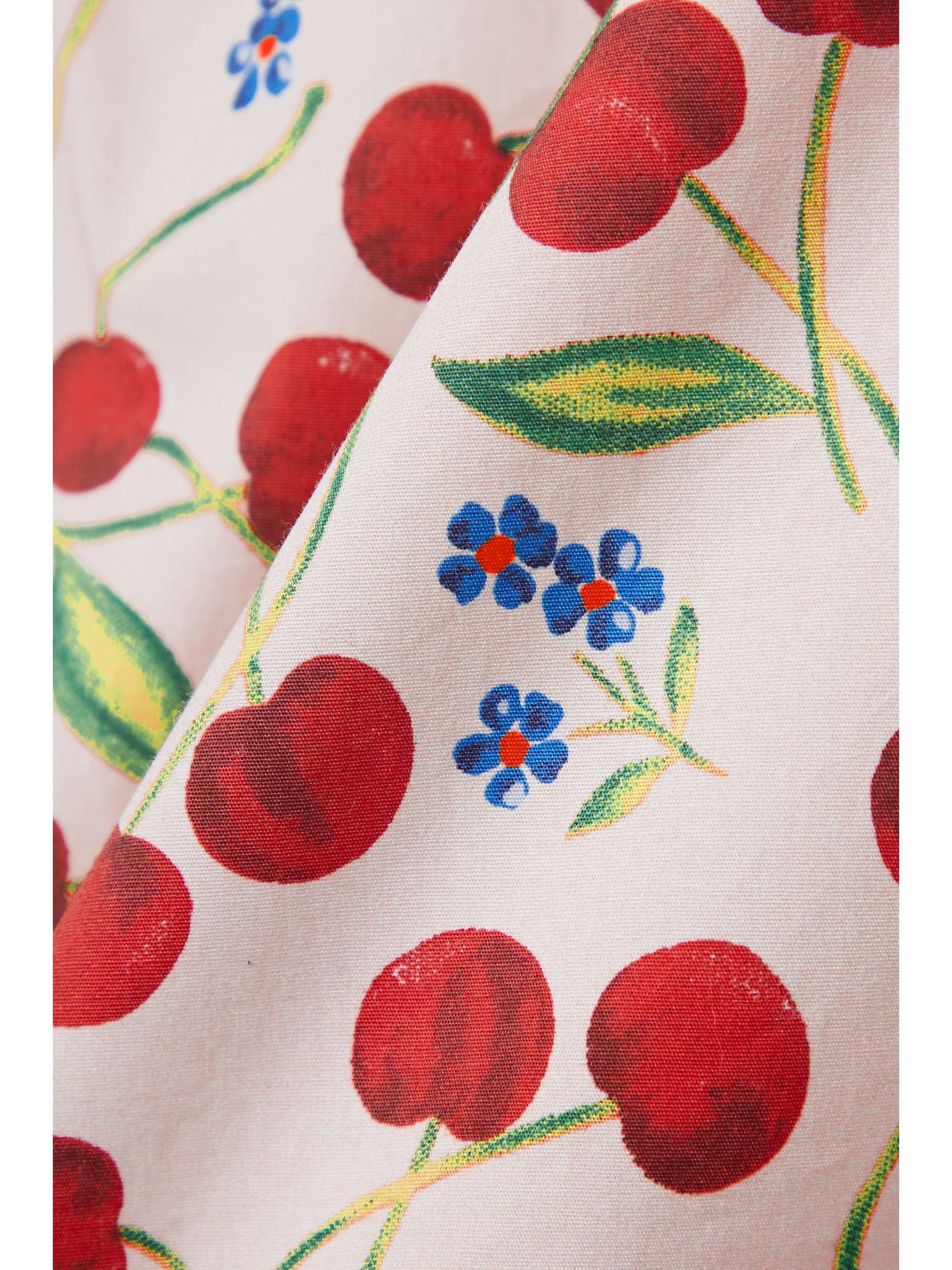 CAROLINA HERRERA One-shoulder printed stretch cotton-poplin midi dress