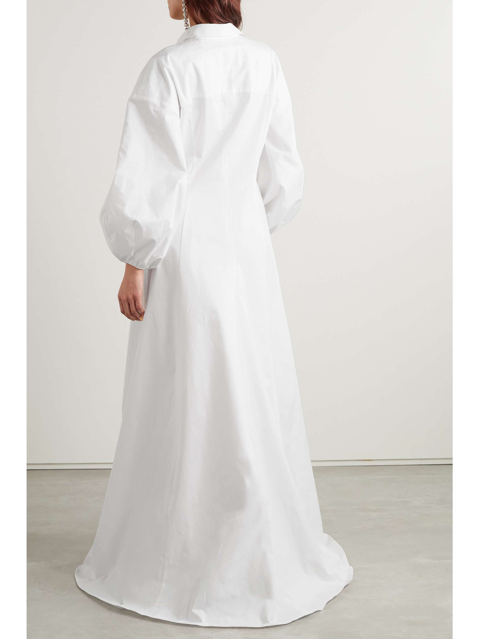 CAROLINA HERRERA Pleated cotton-poplin gown