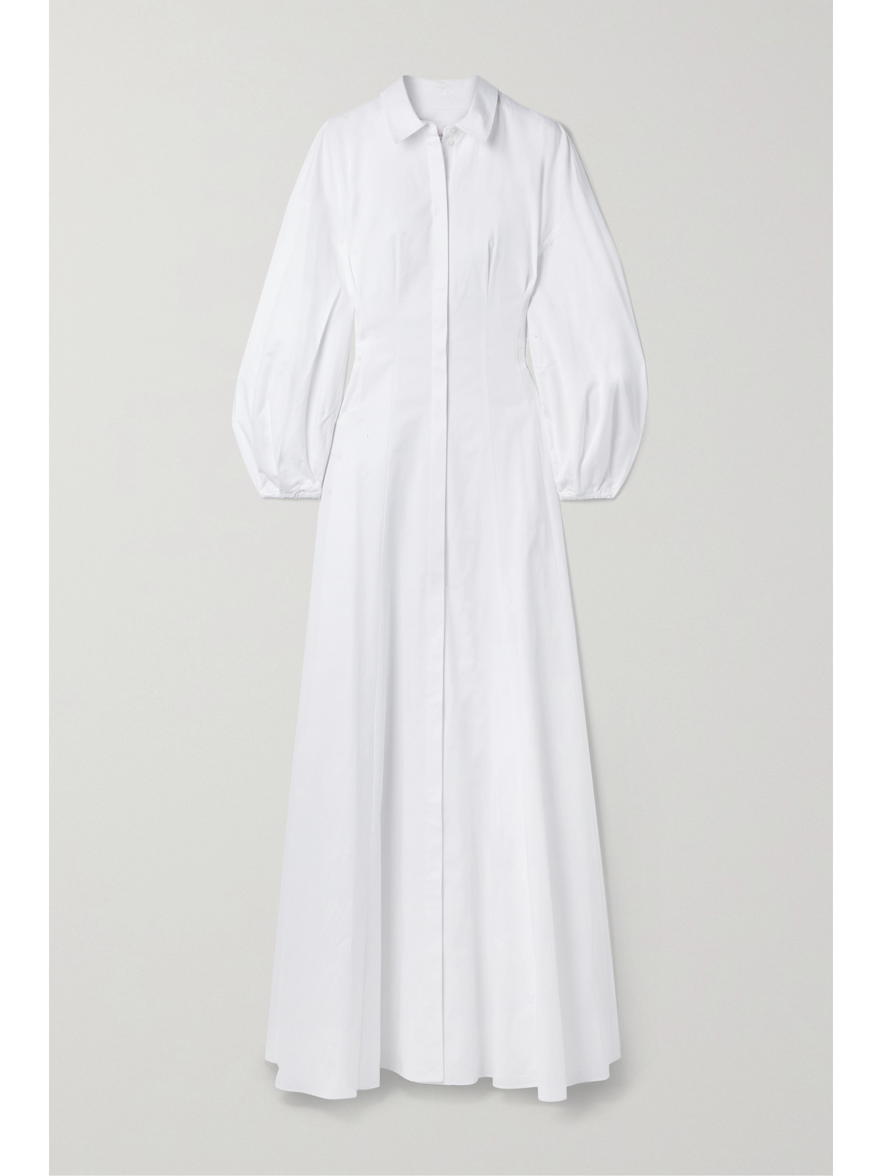 Carolina Herrera - Pleated Cotton-poplin Gown - White