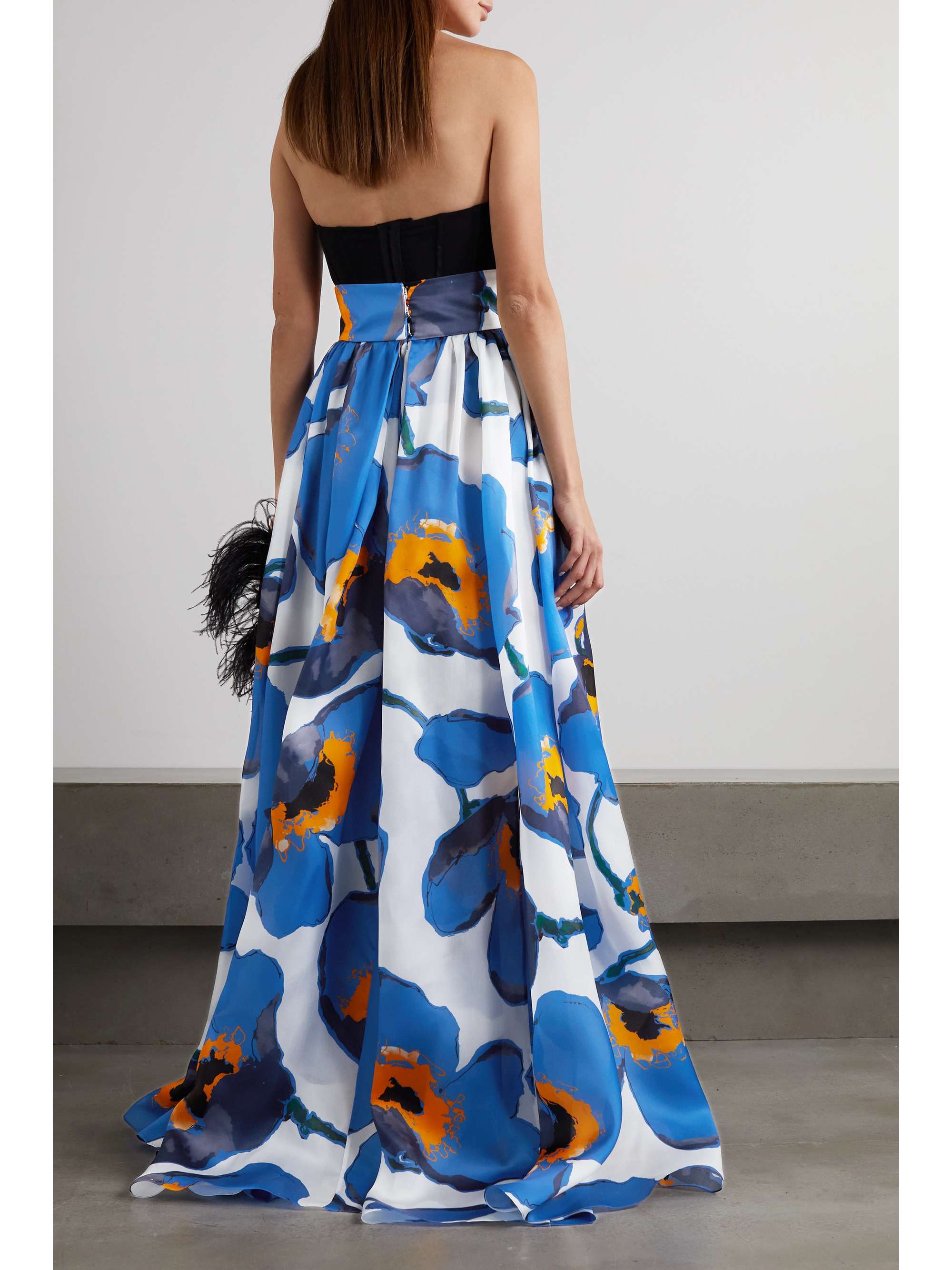 CAROLINA HERRERA Floral-print silk-chiffon maxi skirt