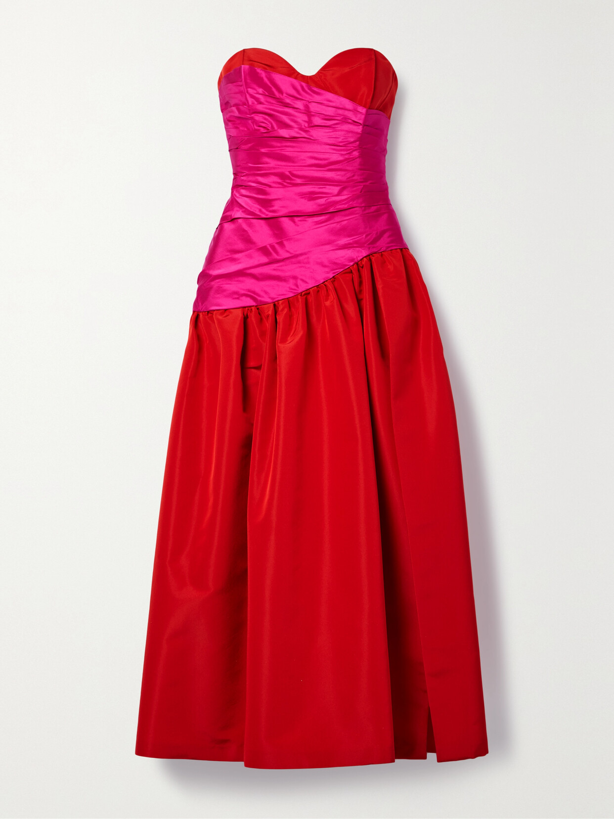 Carolina Herrera - Strapless Two-tone Silk-faille Gown - Red