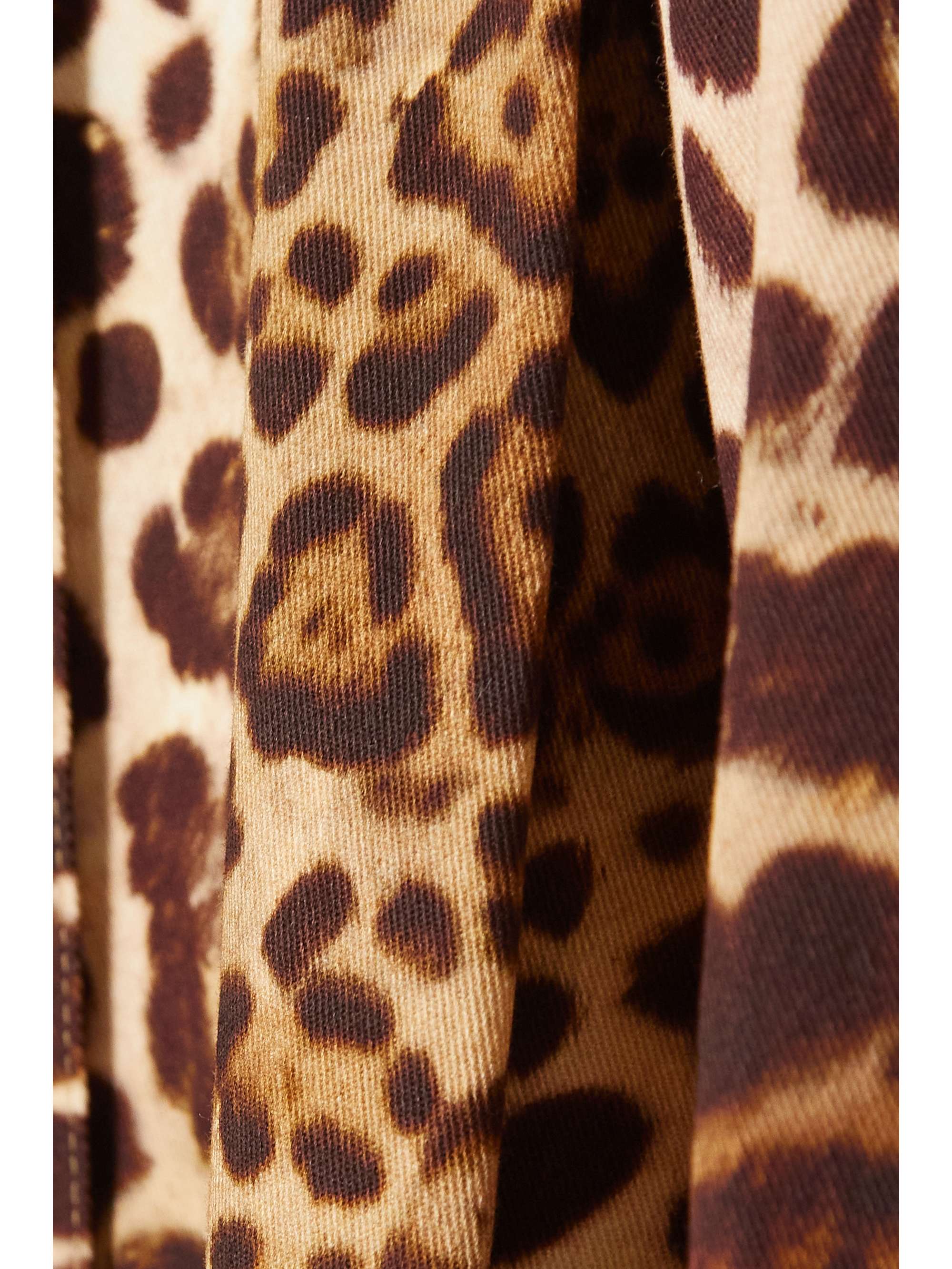 CAROLINA HERRERA Leopard-print stretch-cotton twill midi skirt