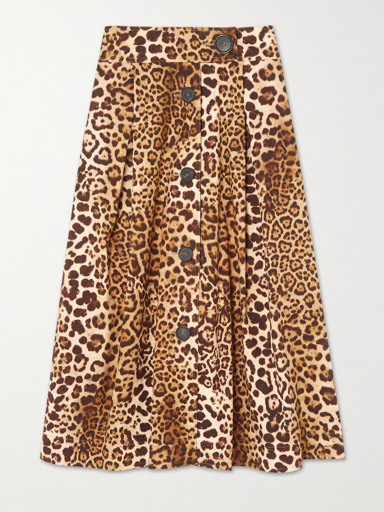 Carolina Herrera - Leopard-print Stretch-cotton Twill Midi Skirt - Animal print