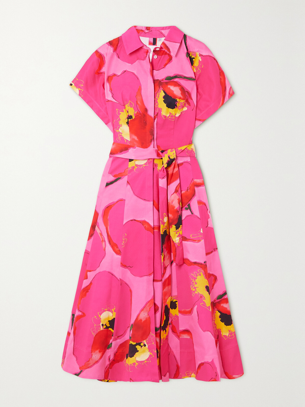 Carolina Herrera - Floral-print Faille Midi Shirt Dress - Pink