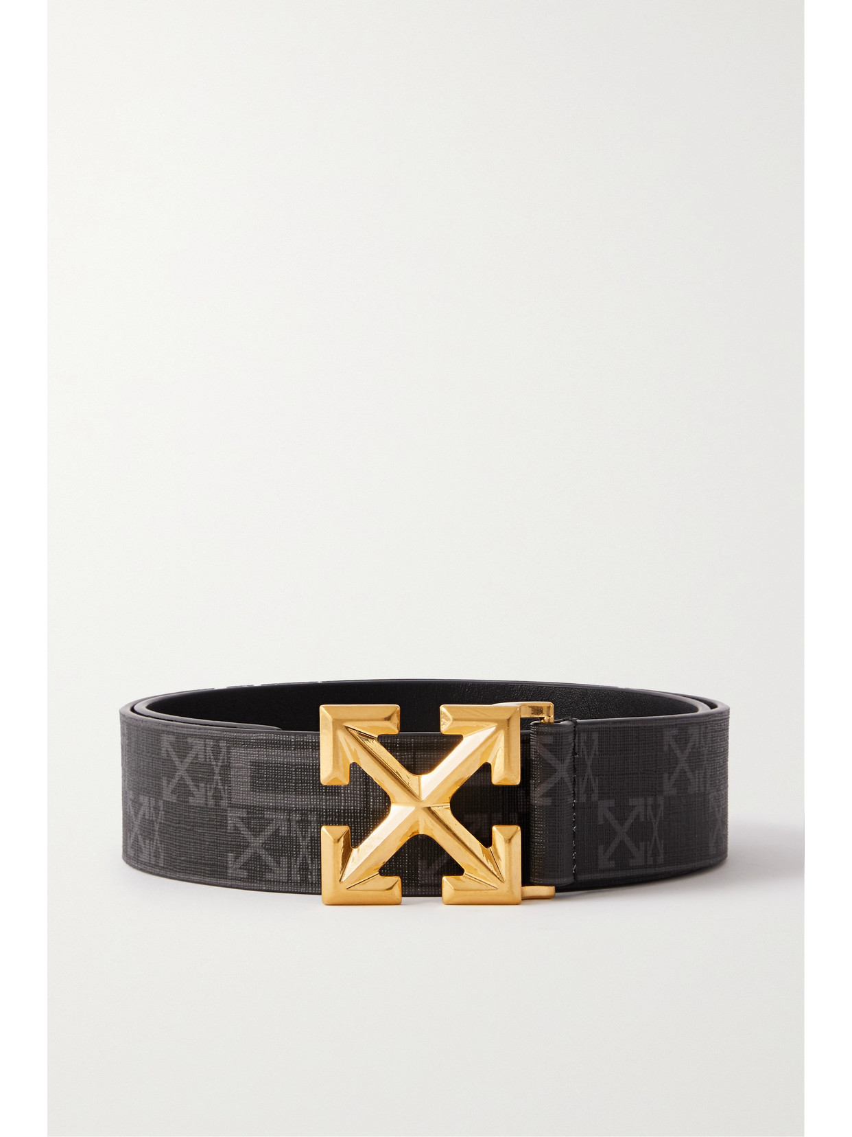 Off-White - Arrow Leather Belt - Gray