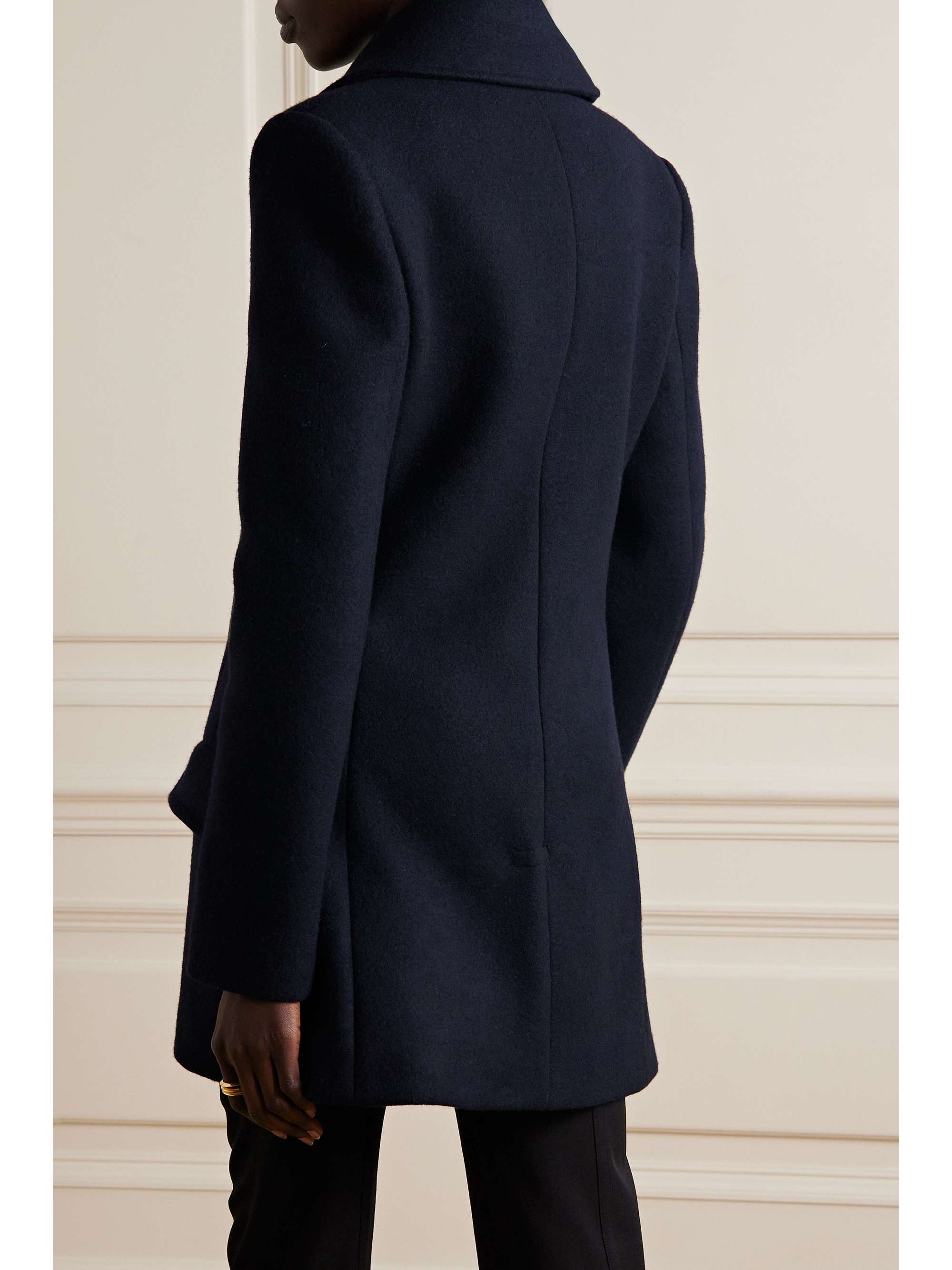 OSCAR DE LA RENTA Double-breasted embellished wool coat