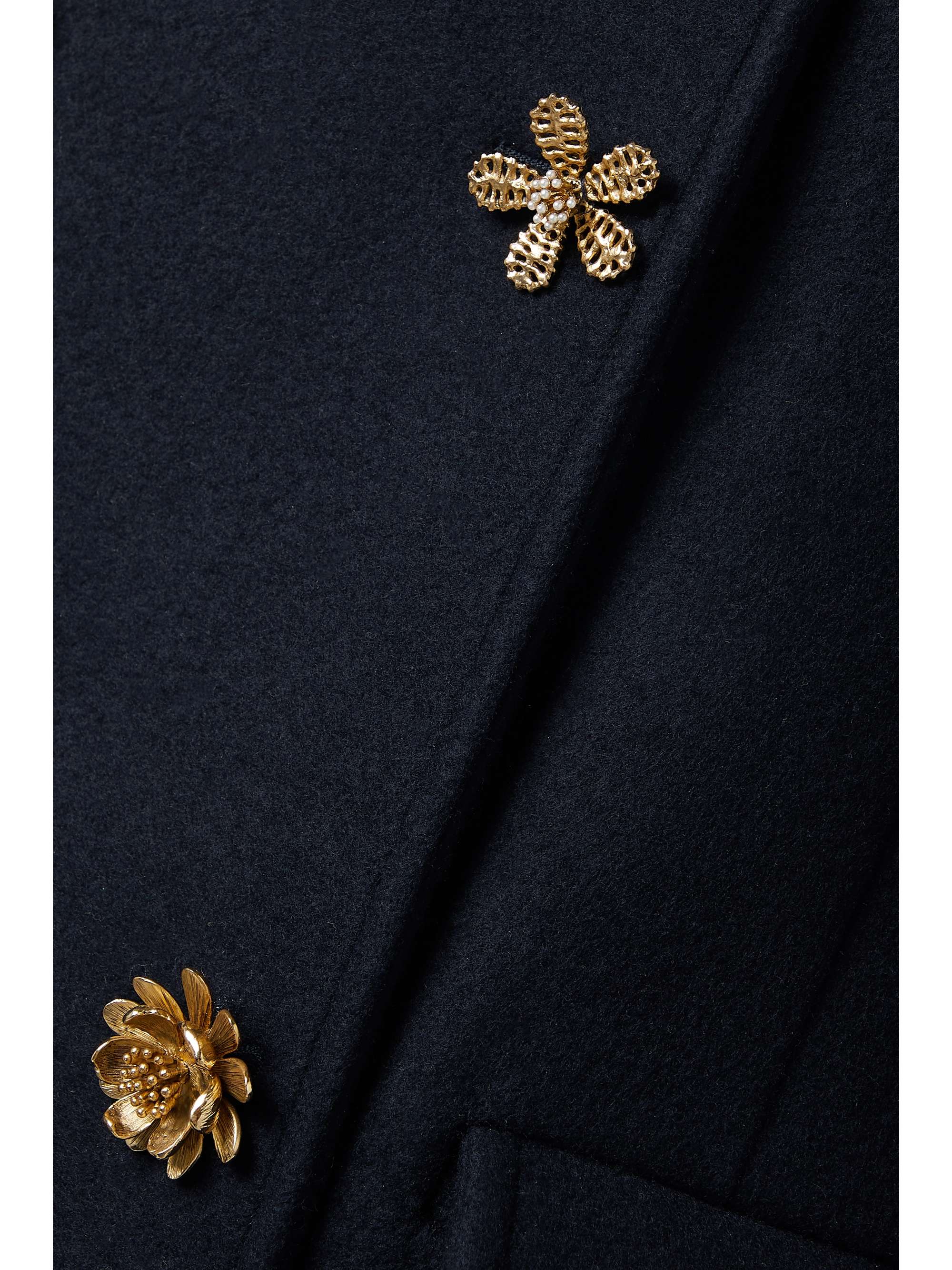 OSCAR DE LA RENTA Double-breasted embellished wool coat