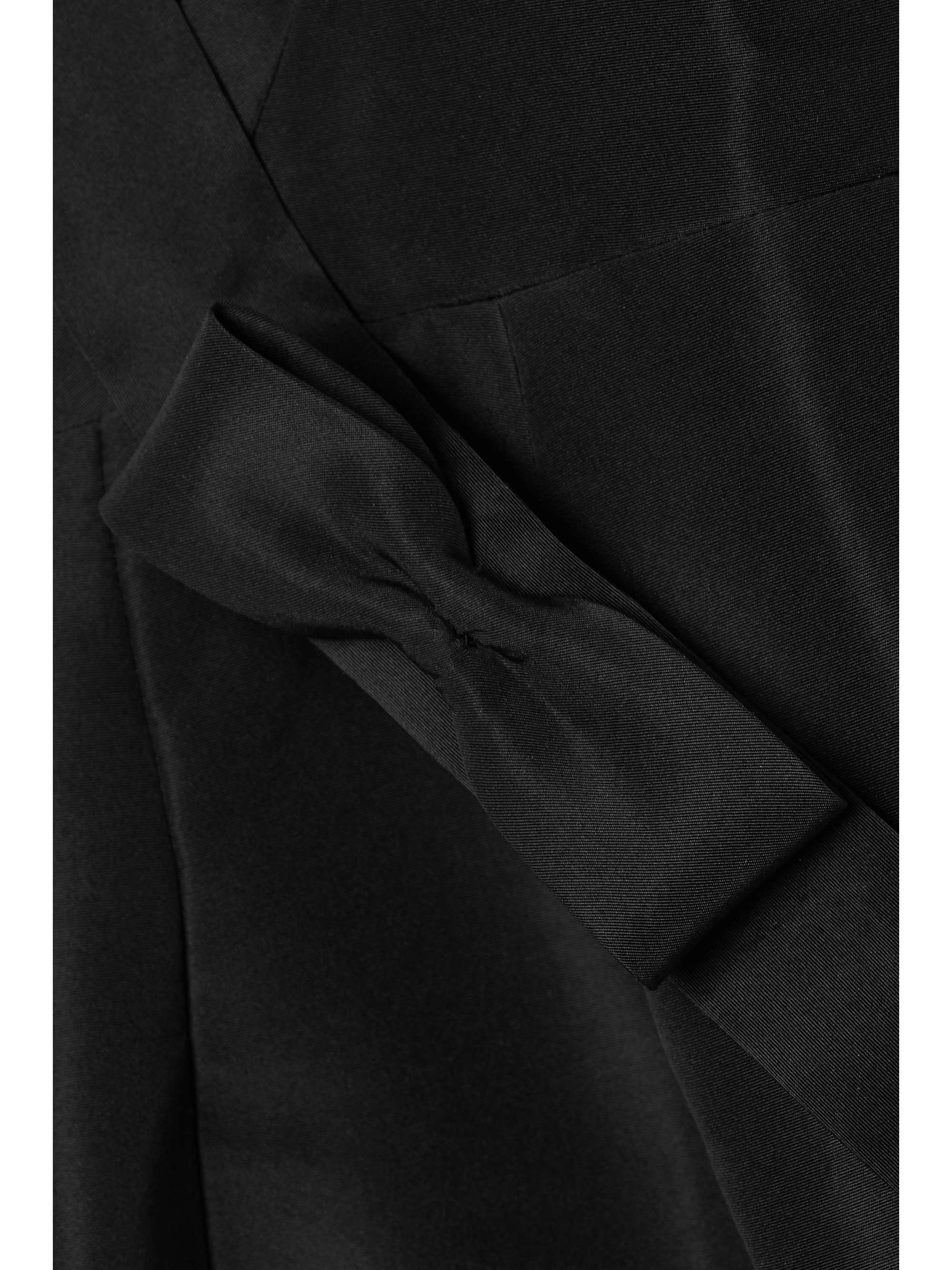 OSCAR DE LA RENTA Bow-embellished silk-faille halterneck gown