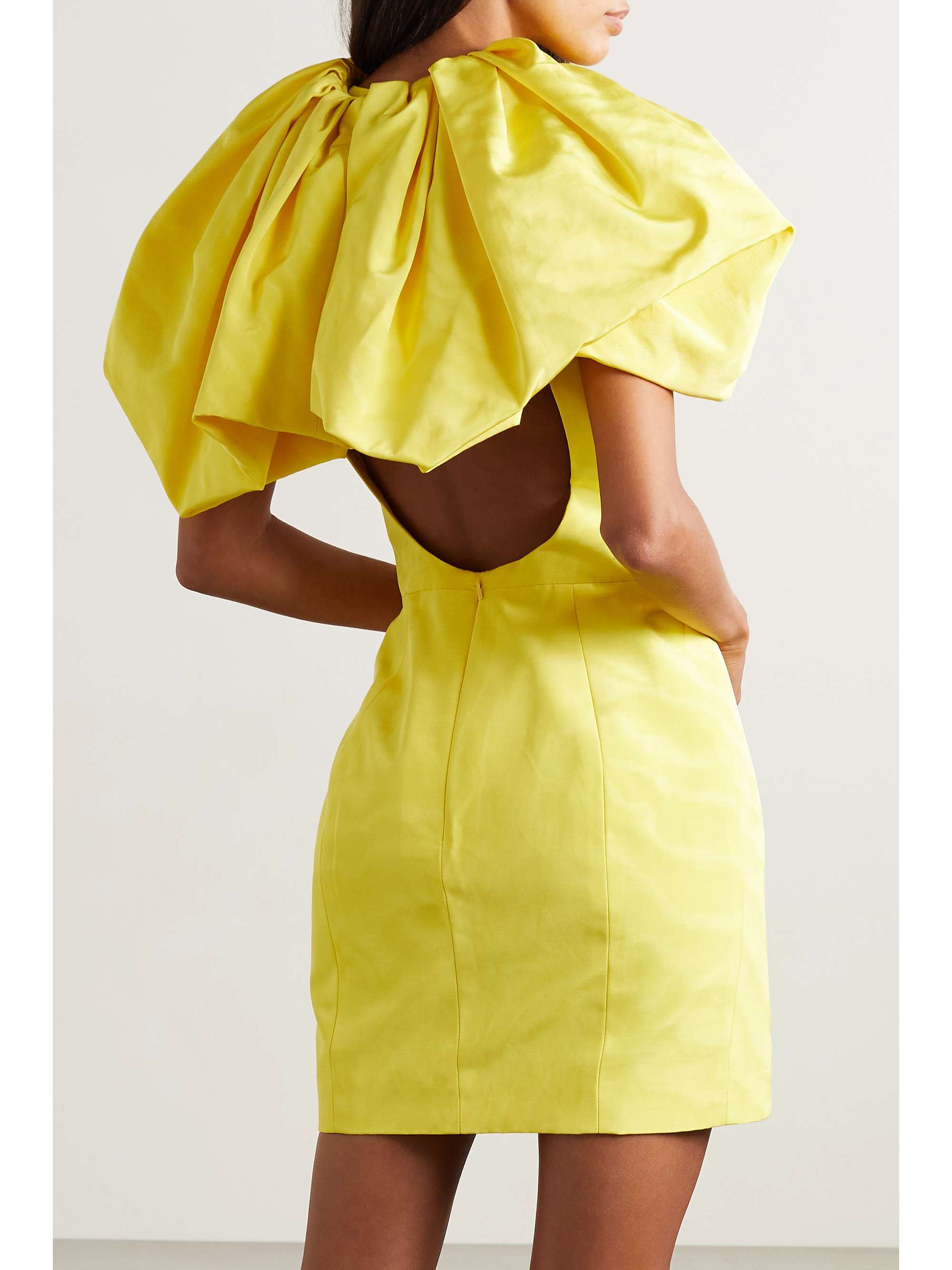 OSCAR DE LA RENTA Ruffled cotton-blend faille mini dress