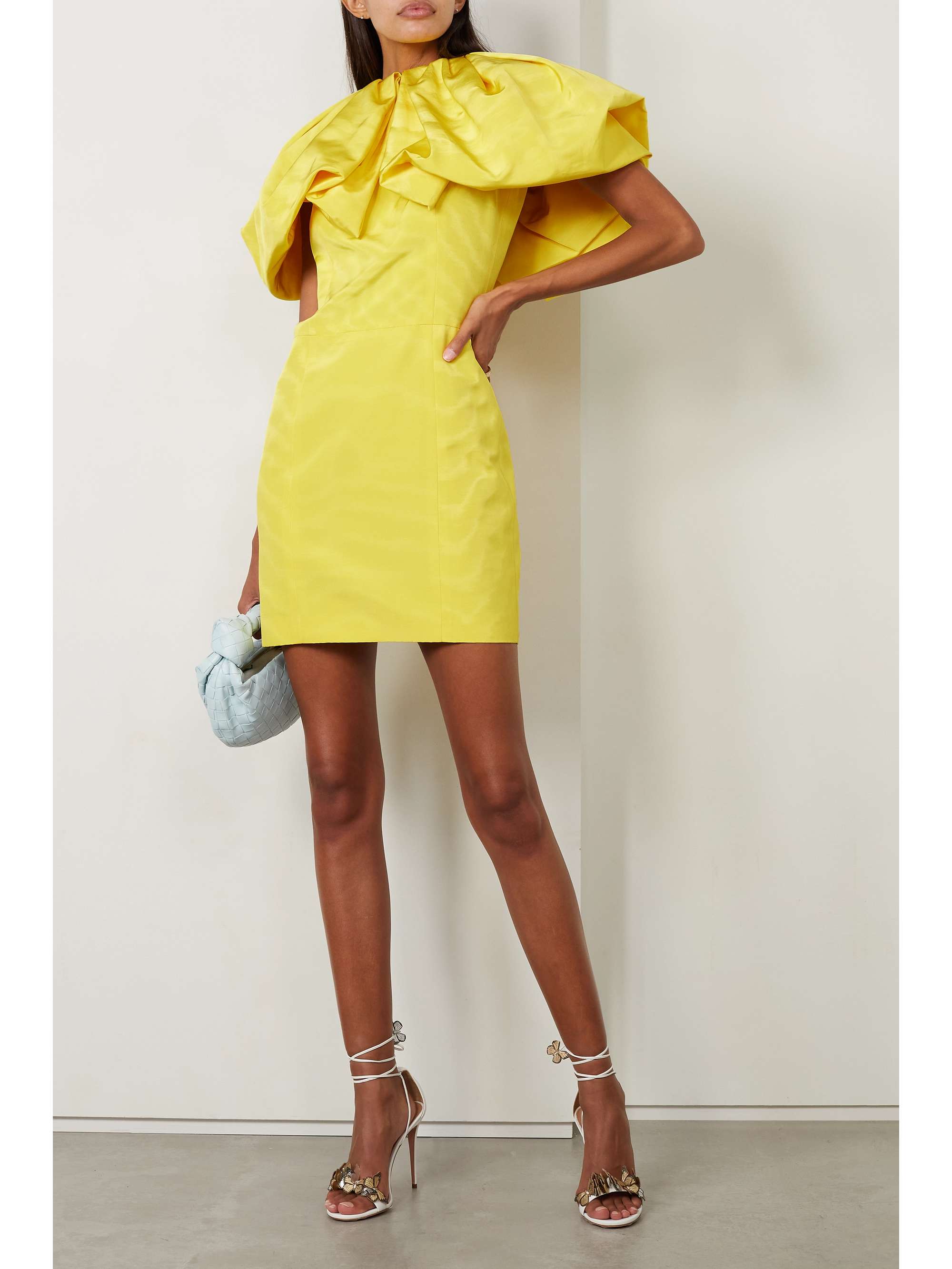 OSCAR DE LA RENTA Ruffled cotton-blend faille mini dress