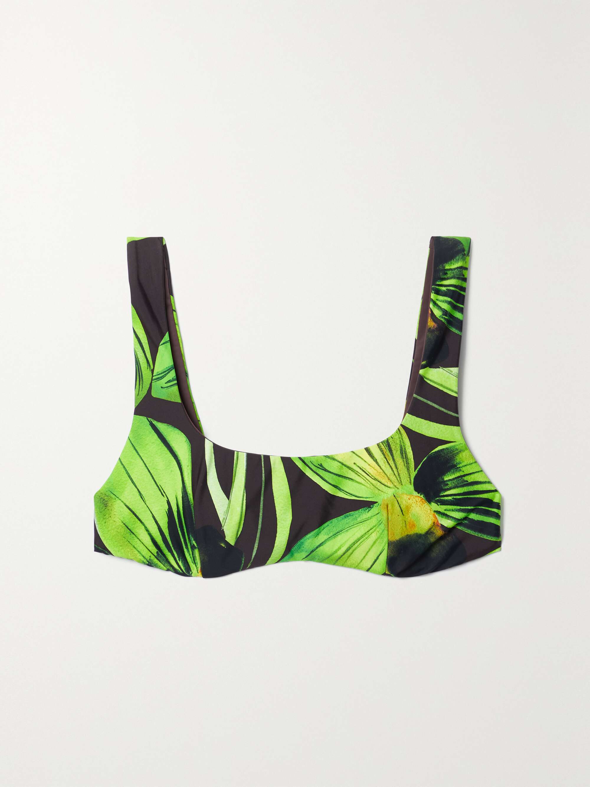 LOUISA BALLOU Printed Stretch Bikini Top NET A PORTER