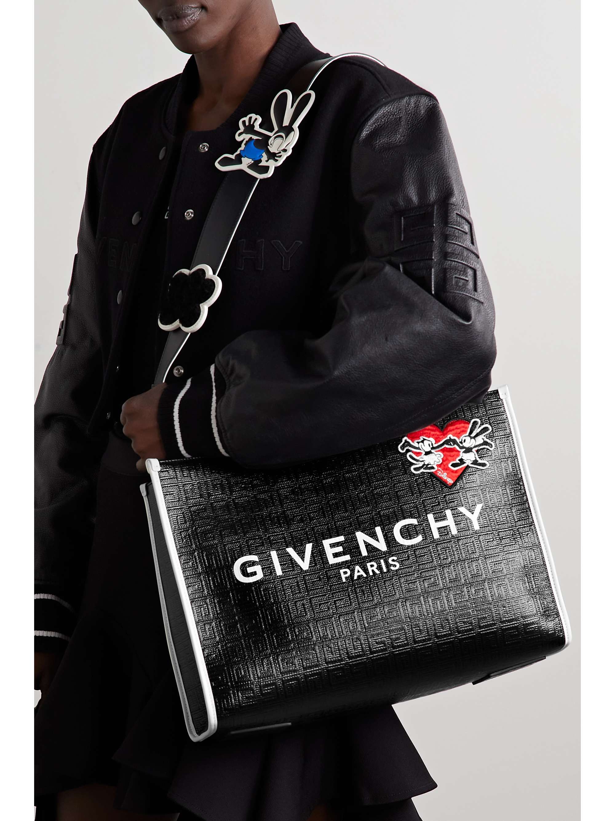 GIVENCHY + Disney G medium leather-trimmed appliquéd printed coated-canvas tote
