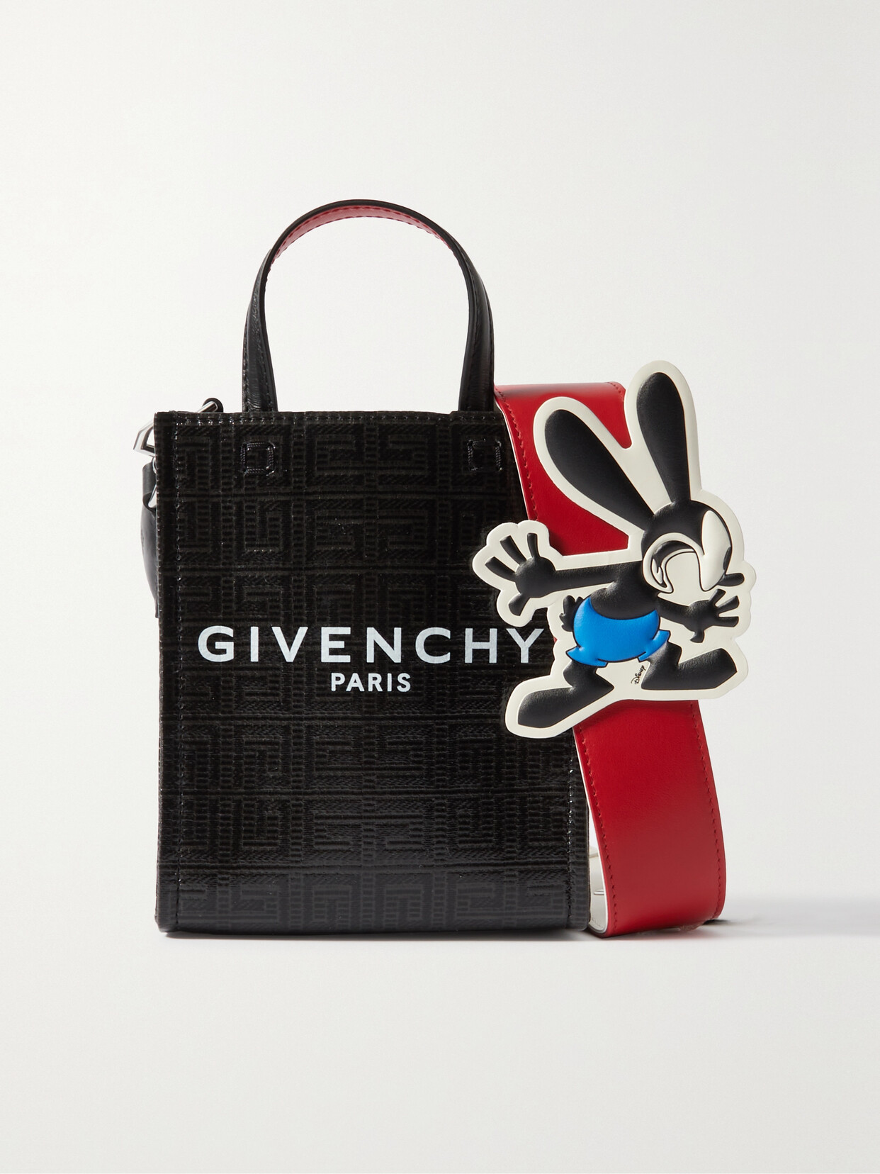 Givenchy - + Disney G-tote Oswald Mini Leather-trimmed Printed Coated-canvas Tote - Black