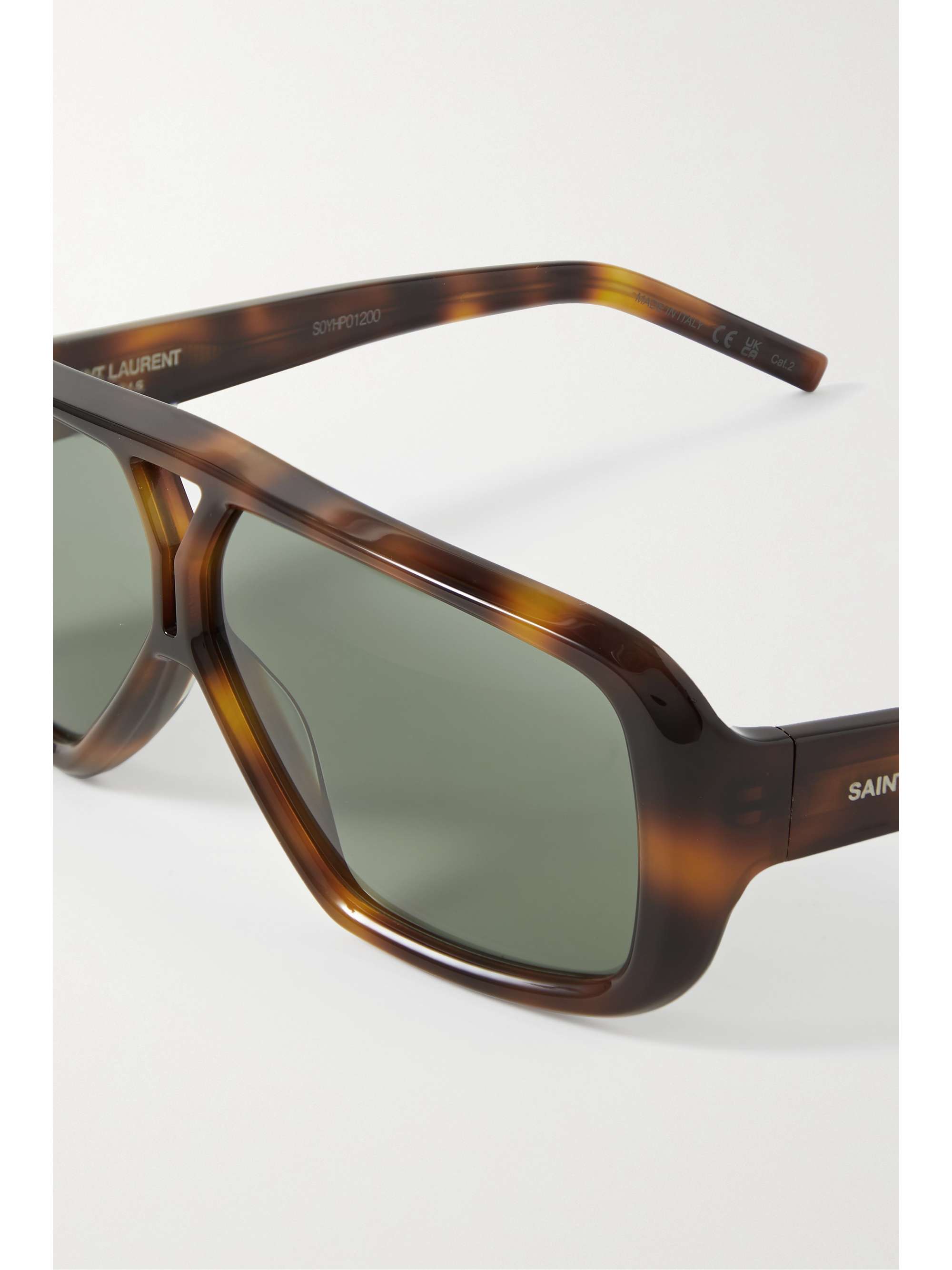 SAINT LAURENT EYEWEAR YSL aviator-style tortoiseshell acetate sunglasses
