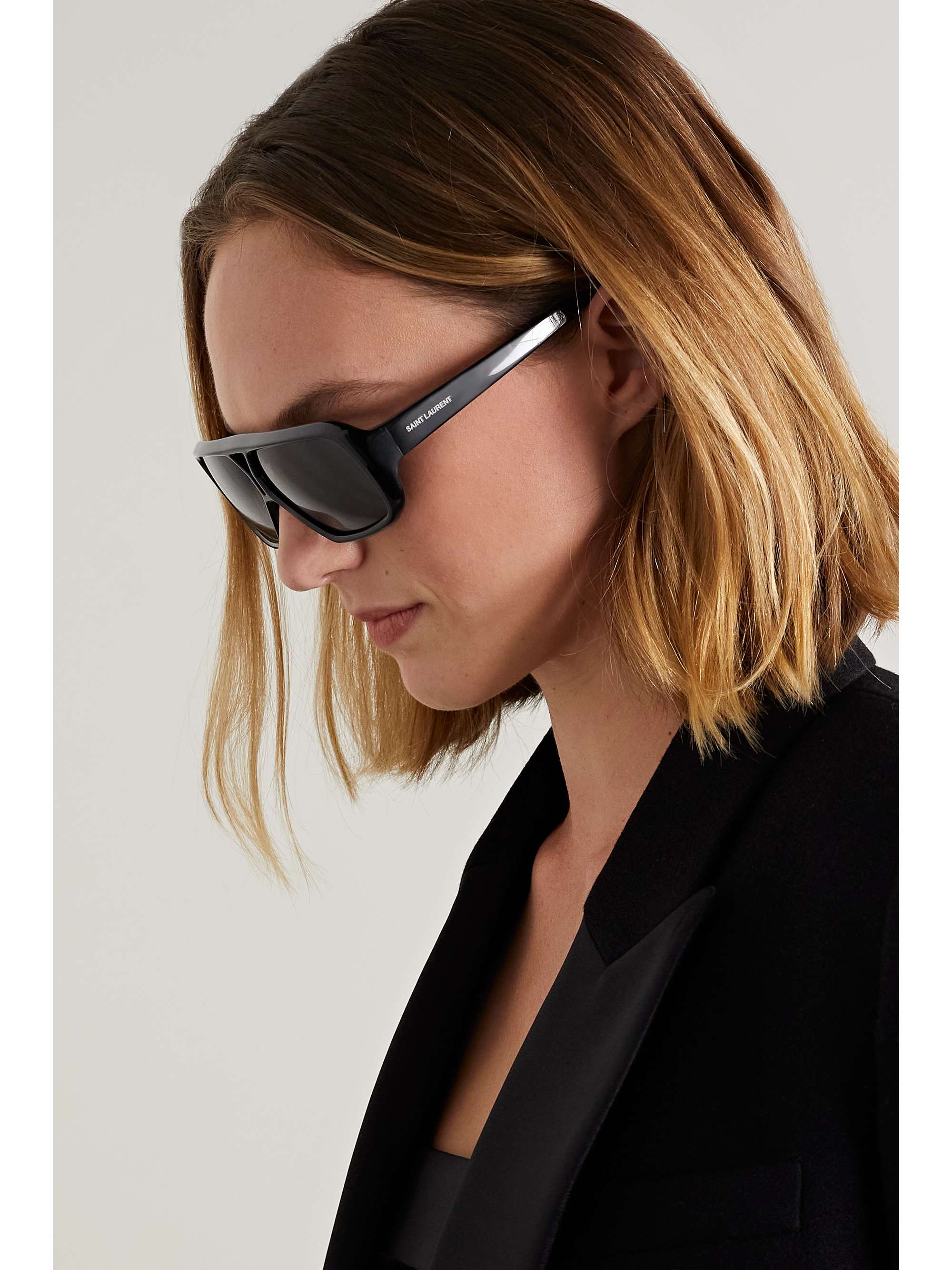 SAINT LAURENT EYEWEAR YSL aviator-style tortoiseshell acetate sunglasses