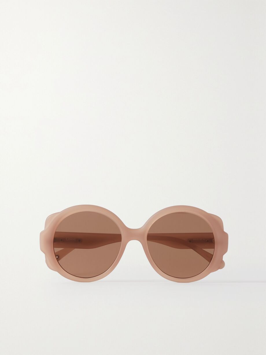 Oversized round-frame recycled-acetate sunglasse Chloe