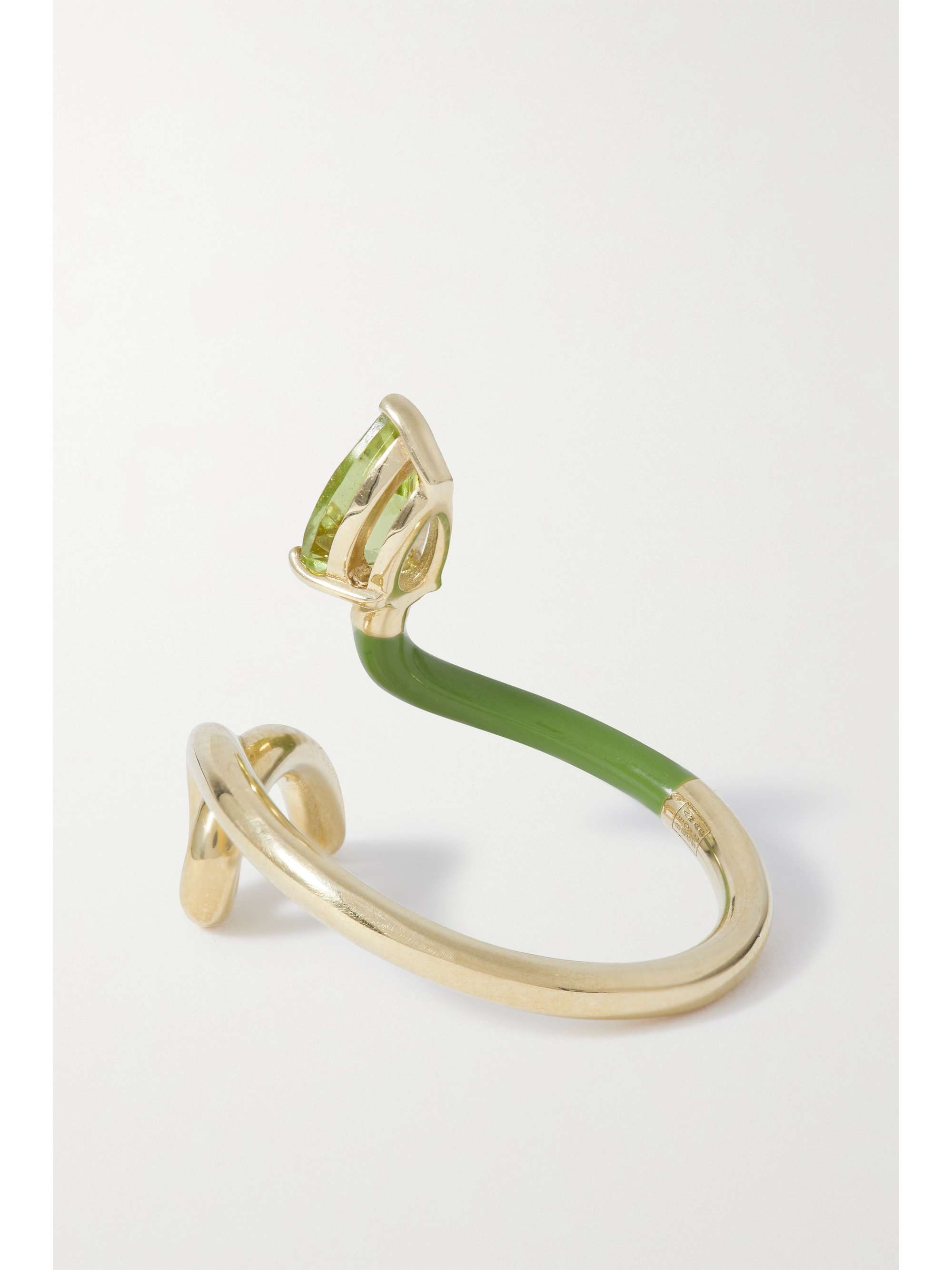 BEA BONGIASCA 9-karat gold, rock crystal and enamel ring