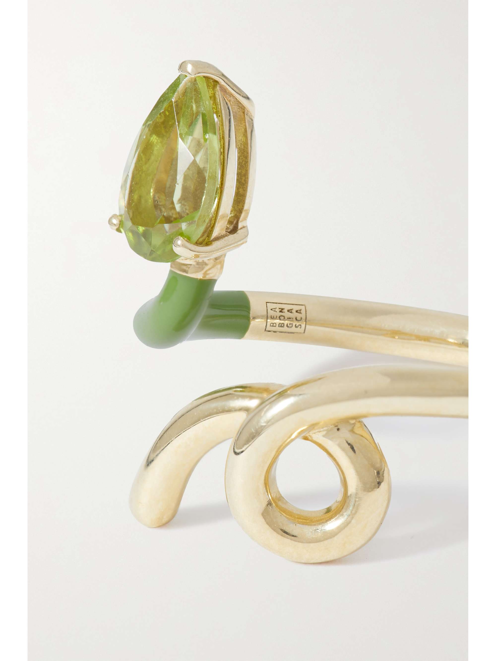 BEA BONGIASCA 9-karat gold, rock crystal and enamel ring