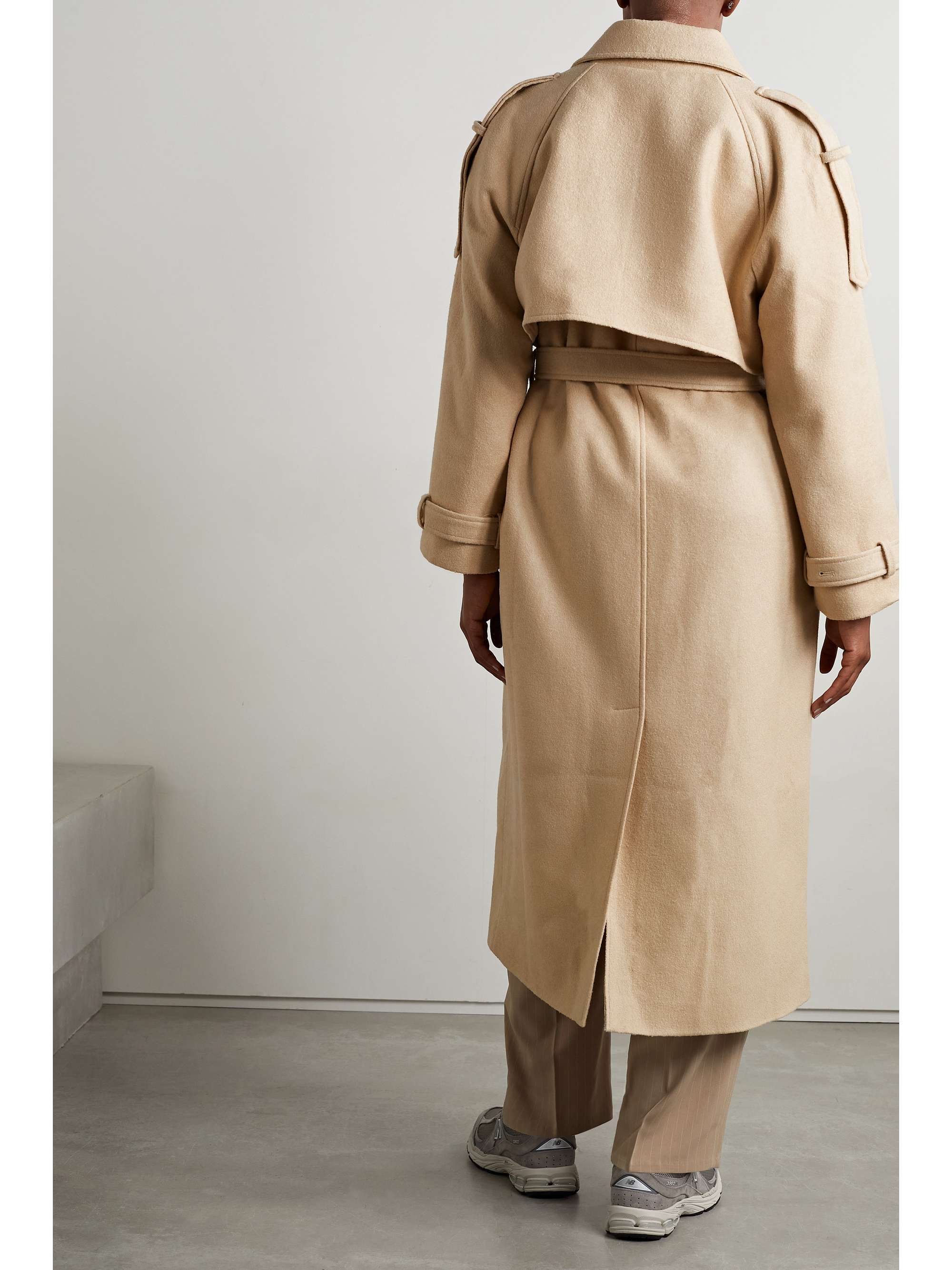 THE FRANKIE SHOP Suzanne belted wool-blend felt trench coat