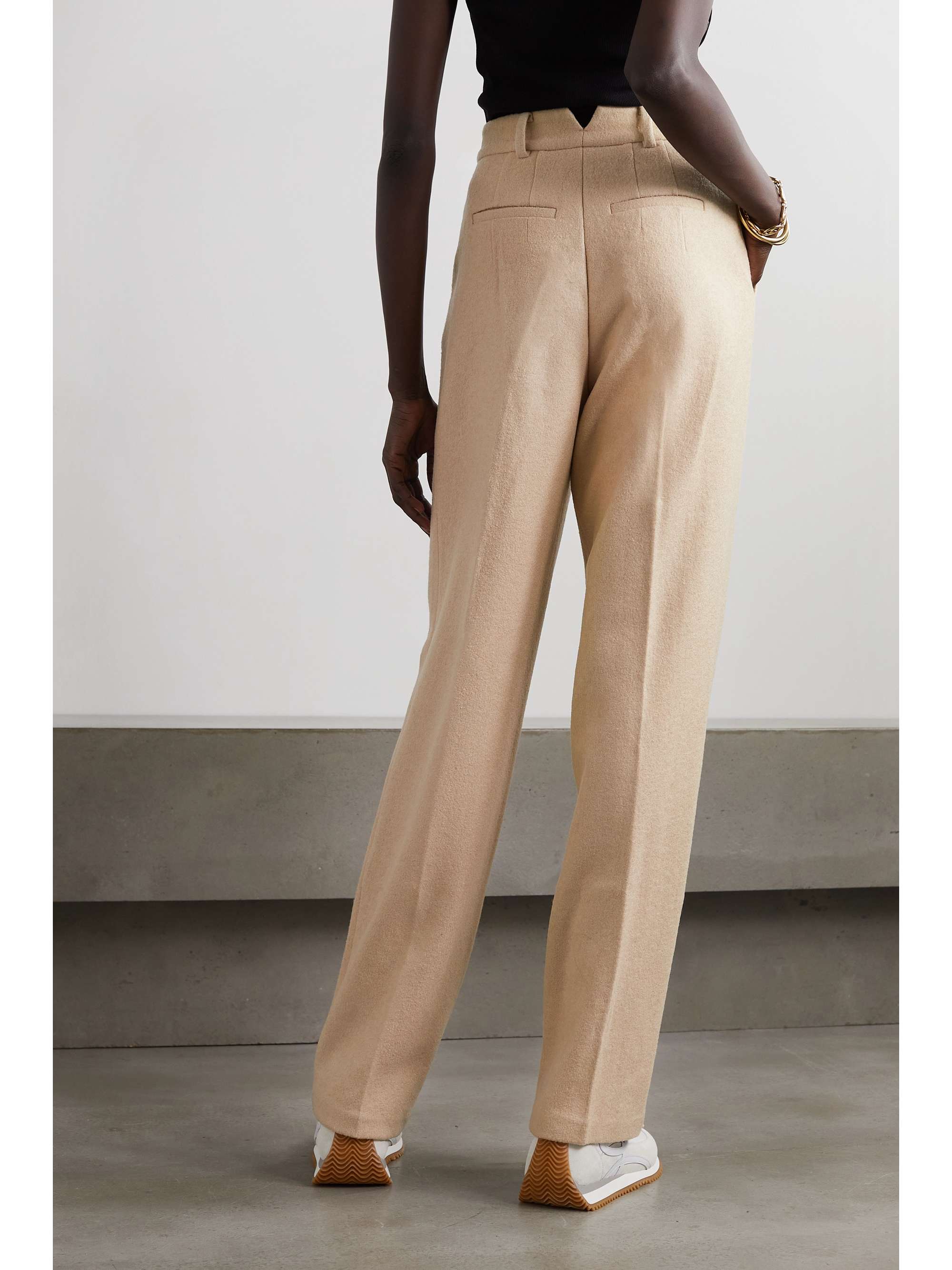 THE FRANKIE SHOP Layton Hose mit geradem Bein aus einer Wollmischung mit Falten