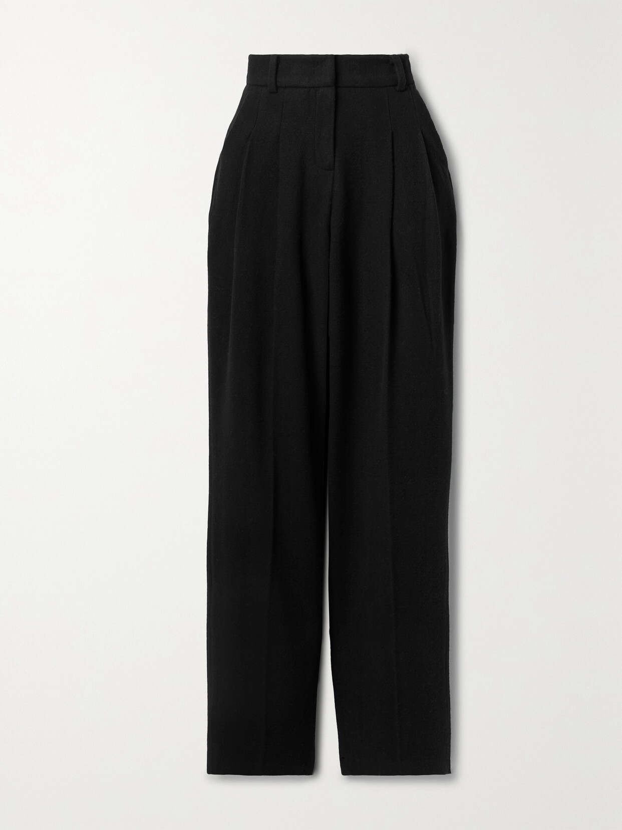 The Frankie Shop - Layton Pleated Wool Wide-leg Pants - Black