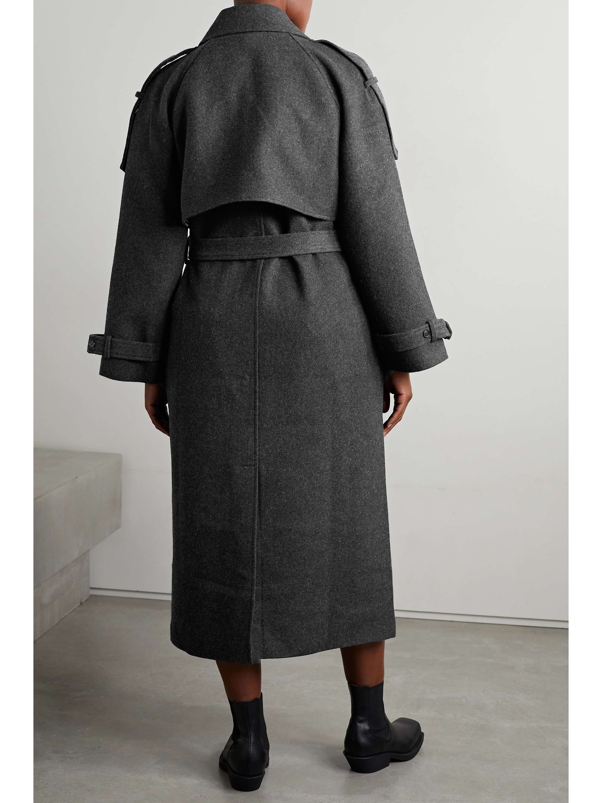 THE FRANKIE SHOP Suzanne belted wool-blend felt trench coat