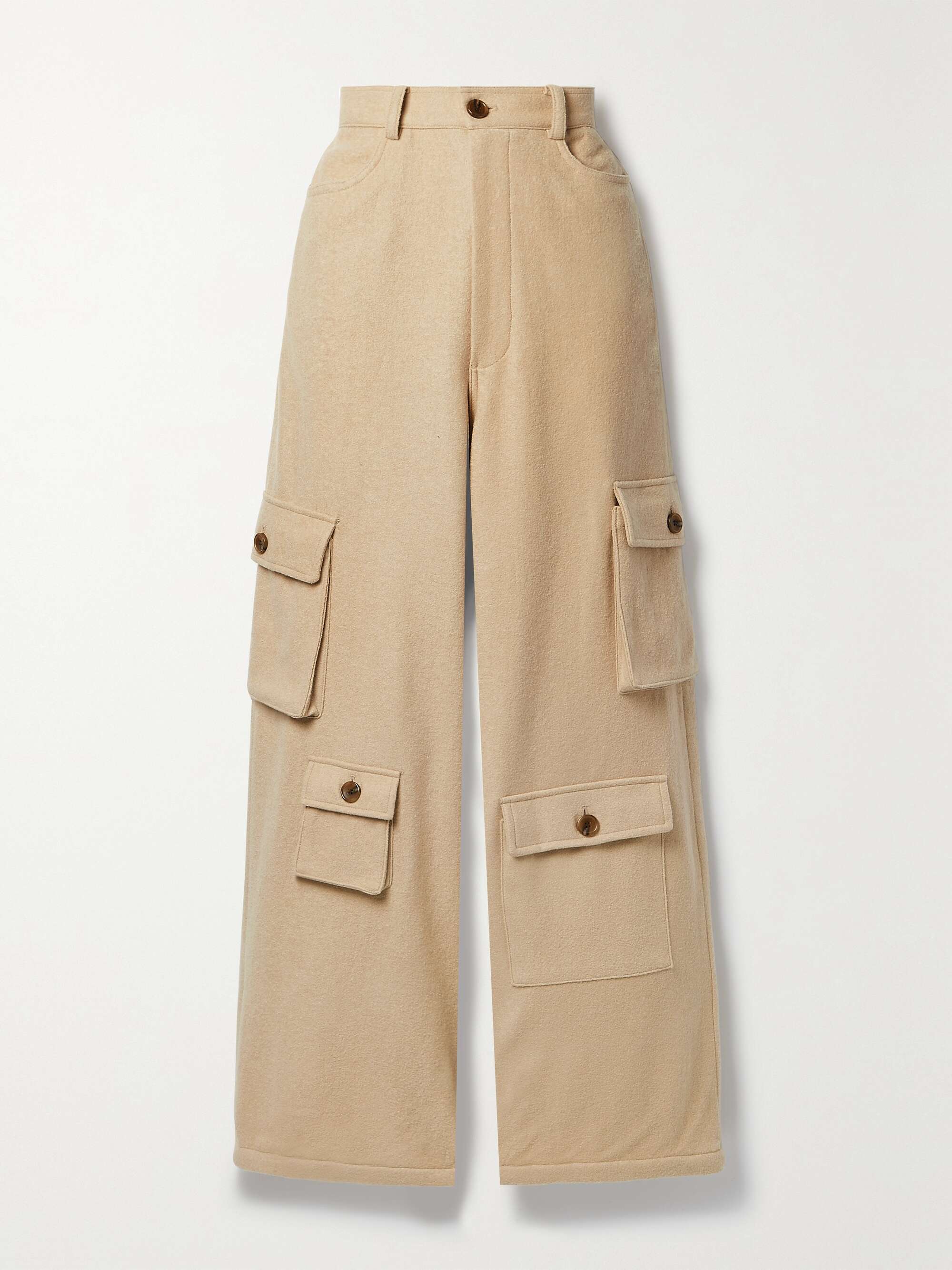 THE FRANKIE SHOP Hailey wool-blend felt tapered cargo pants | NET-A-PORTER