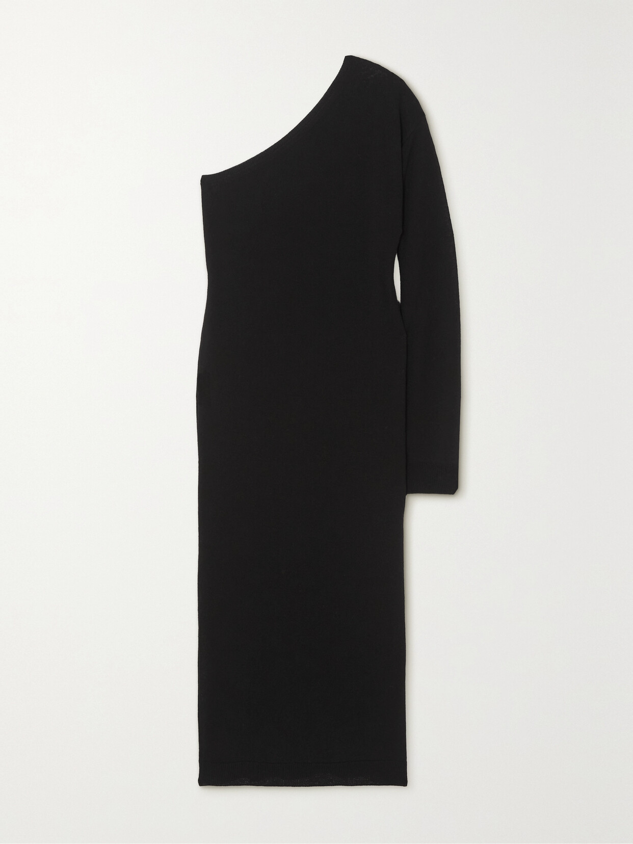 The Frankie Shop - Lina One-sleeve Knitted Midi Dress - Black