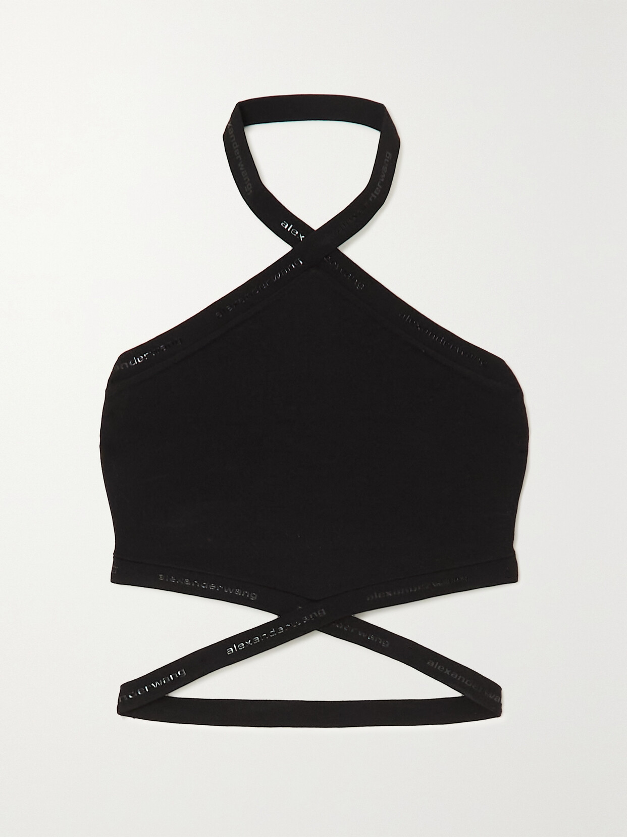 alexanderwang.t - Cutout Stretch-jersey Halterneck Top - Black