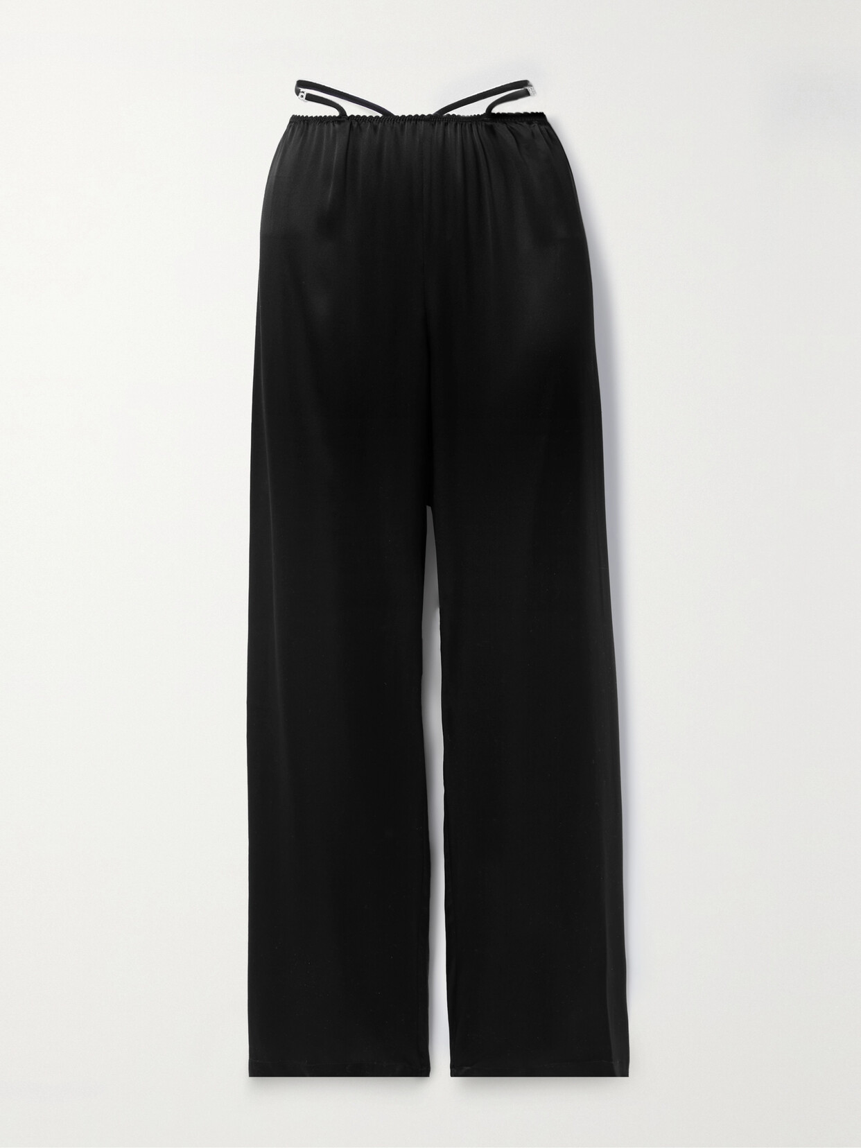 alexanderwang.t - Crystal-embellished Silk-charmeuse Wide-leg Pants - Black