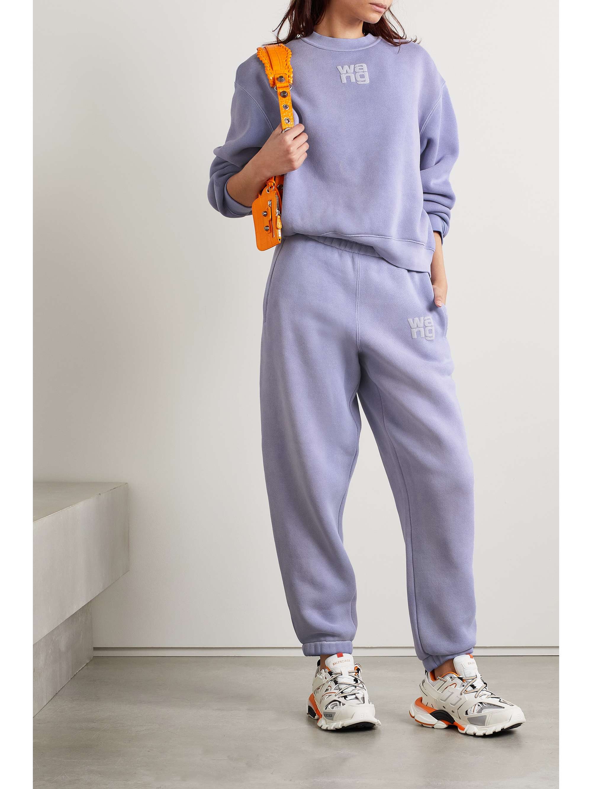 T BY ALEXANDER WANG Essential printed cotton-blend sweatpants | NET-A ...