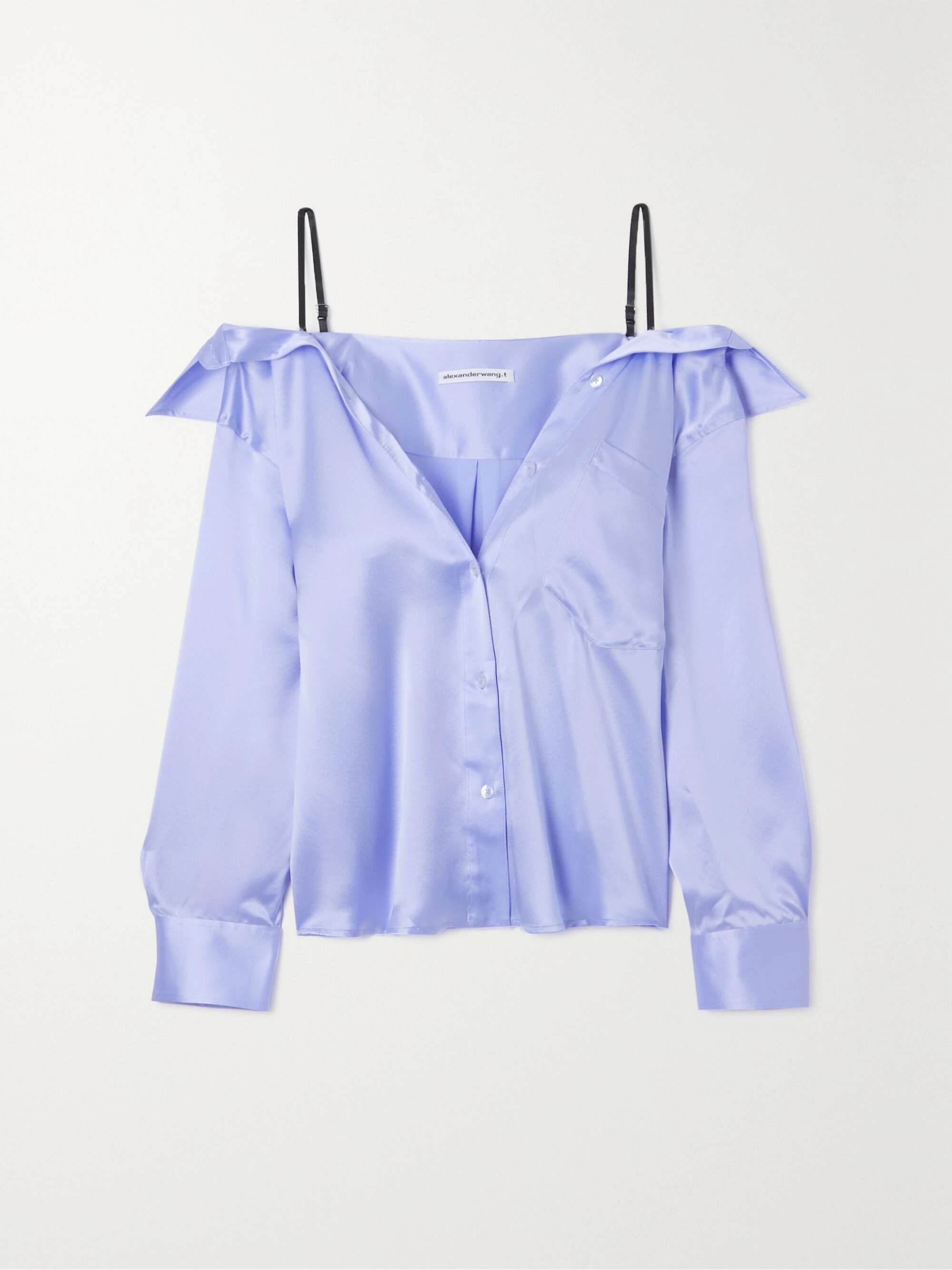 Alexander Wang Crystal-embellished Silk Pajama Shirt