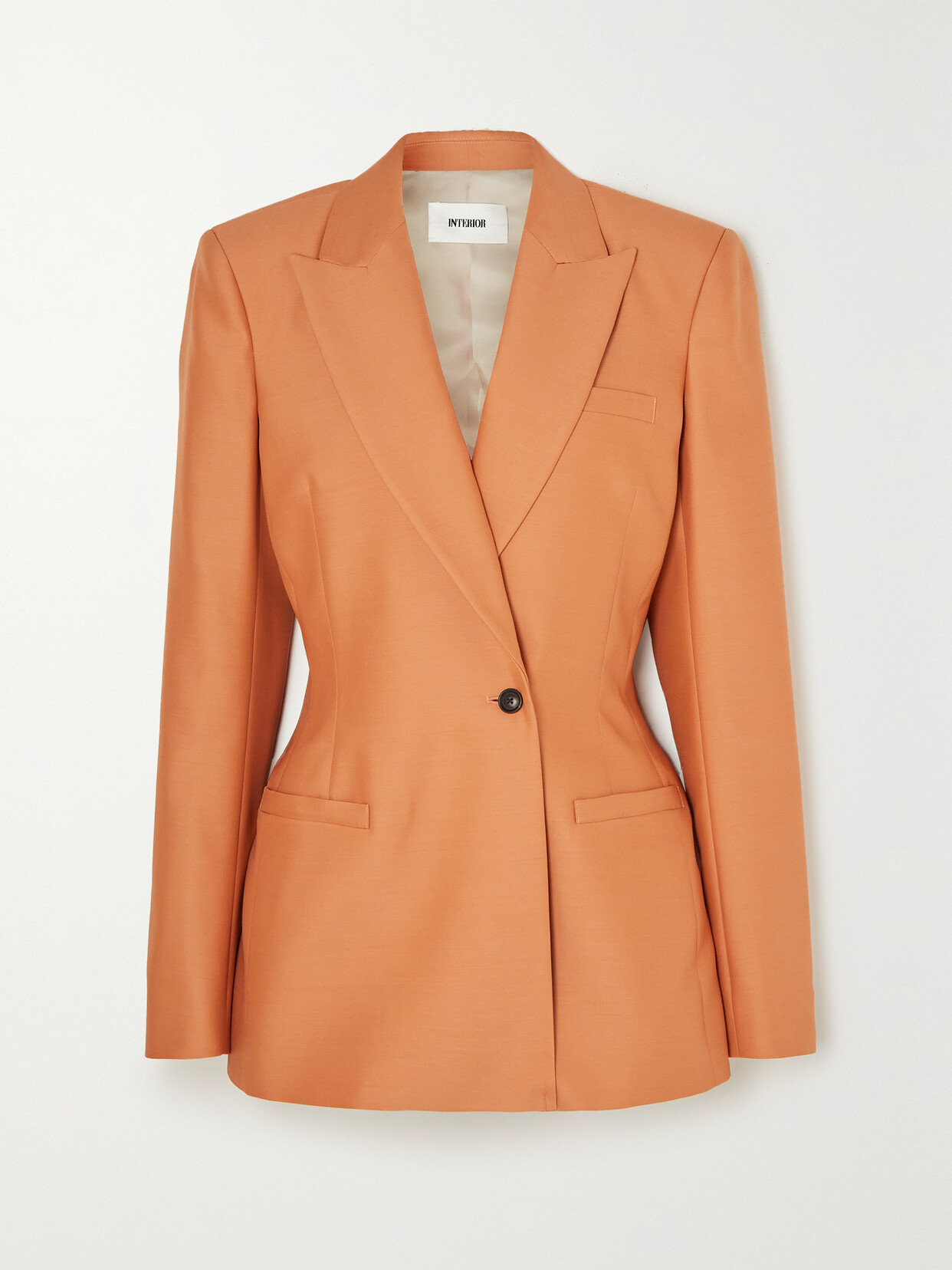 Interior - The Fontaine Wool And Silk-blend Blazer - Orange