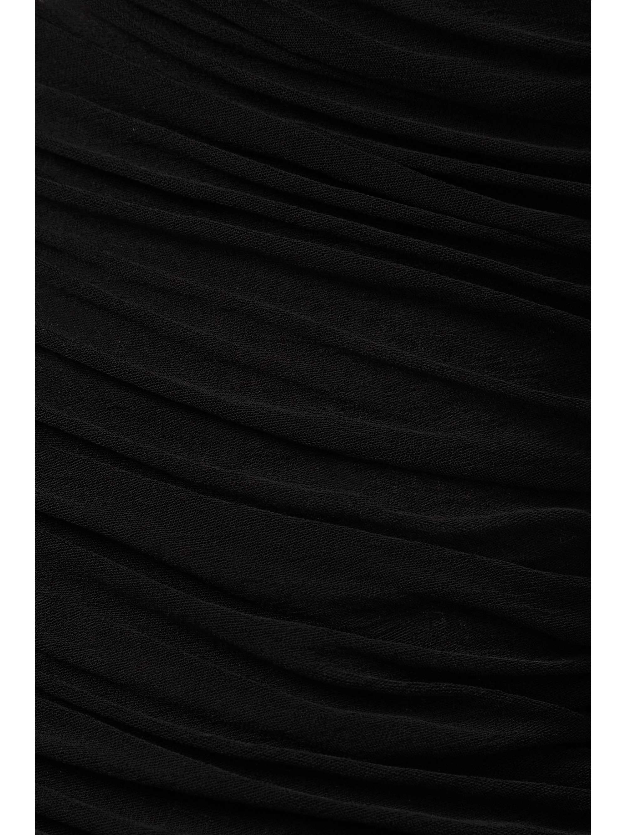 INTERIOR Kit ruched lace-up stretch-jersey top
