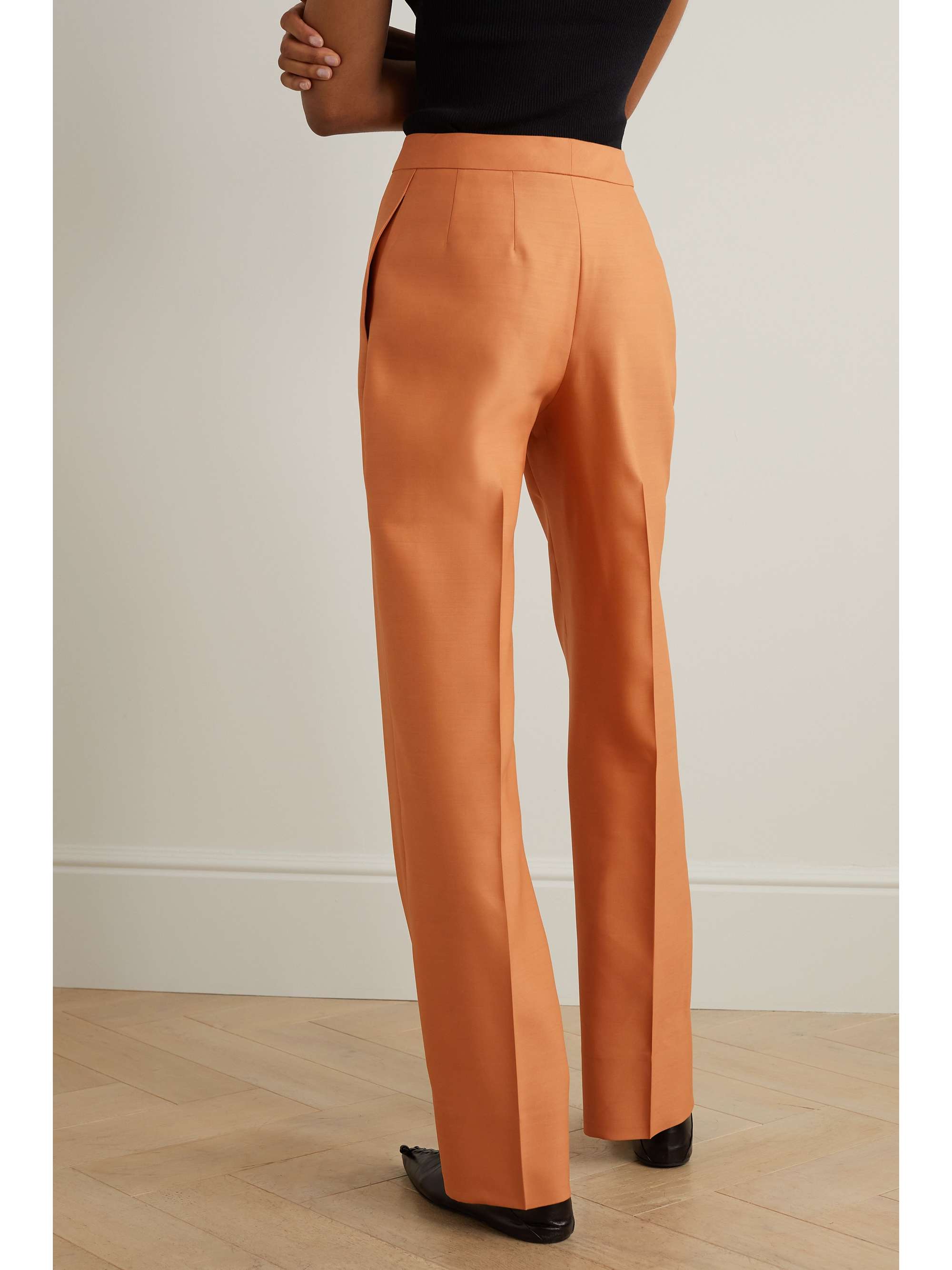INTERIOR The Fontaine wool and silk-blend straight-leg pants