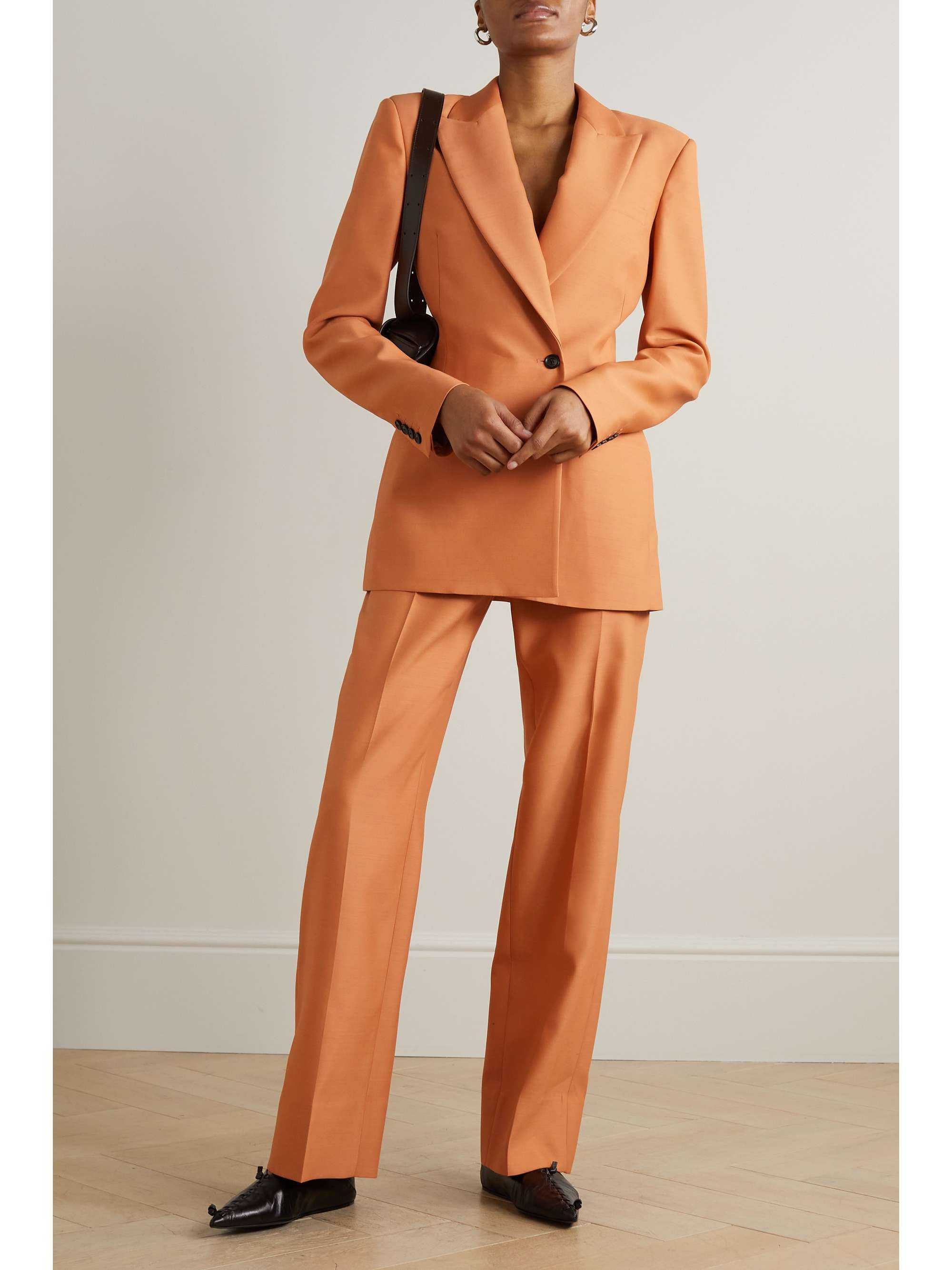 INTERIOR The Fontaine wool and silk-blend straight-leg pants