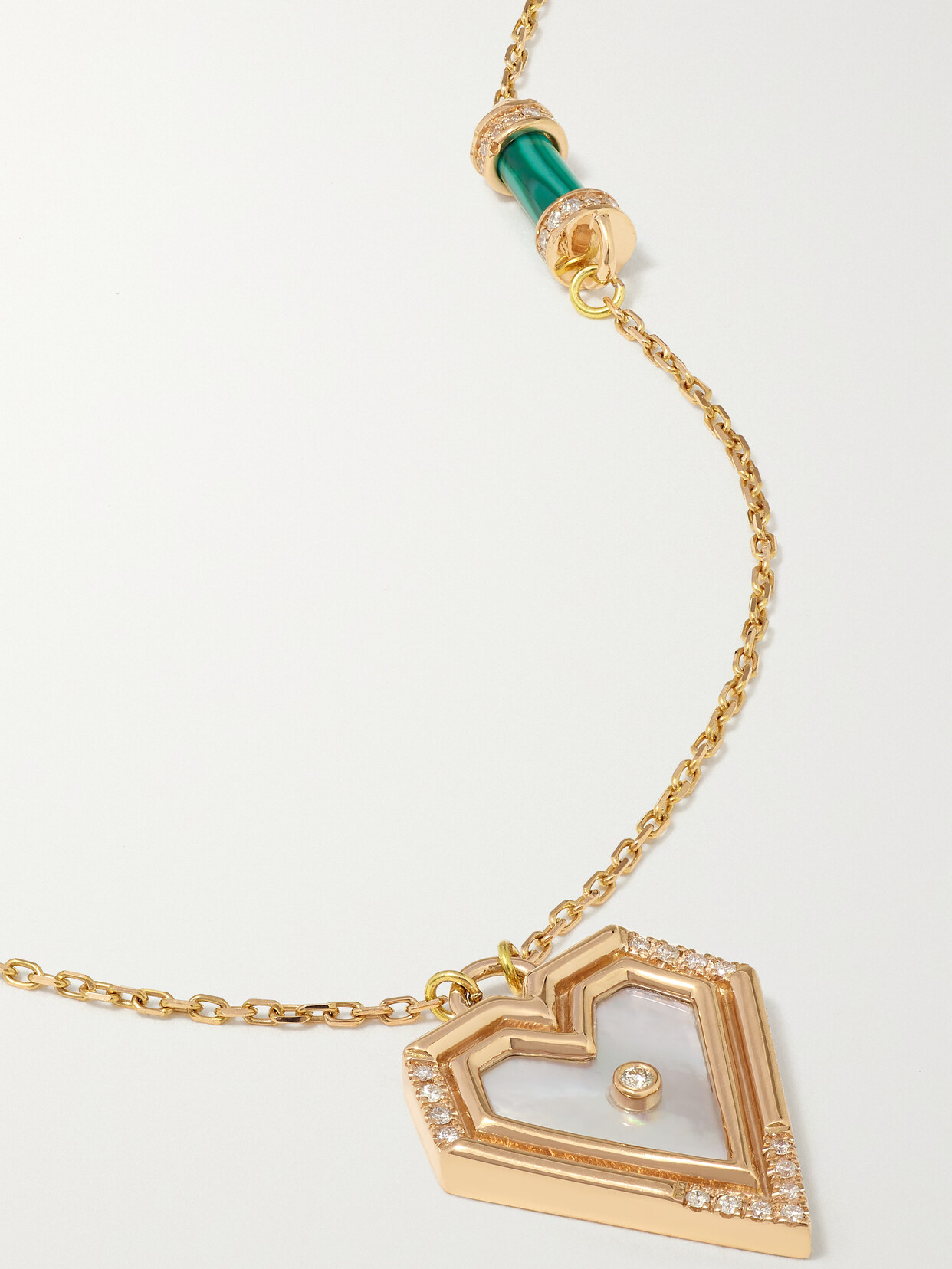 L'atelier Nawbar Super Heart 18-karat Rose Gold Multi-stone Necklace