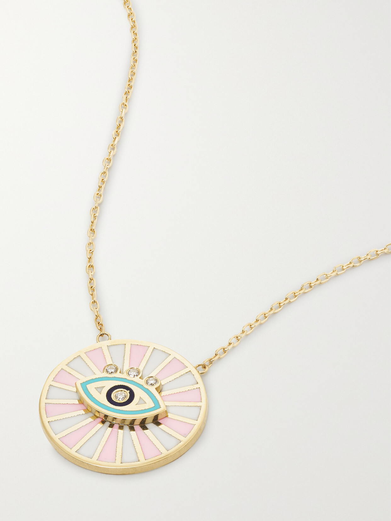 L'Atelier Nawbar - Spiral Eye 18-karat Gold, Enamel And Diamond Necklace - one size