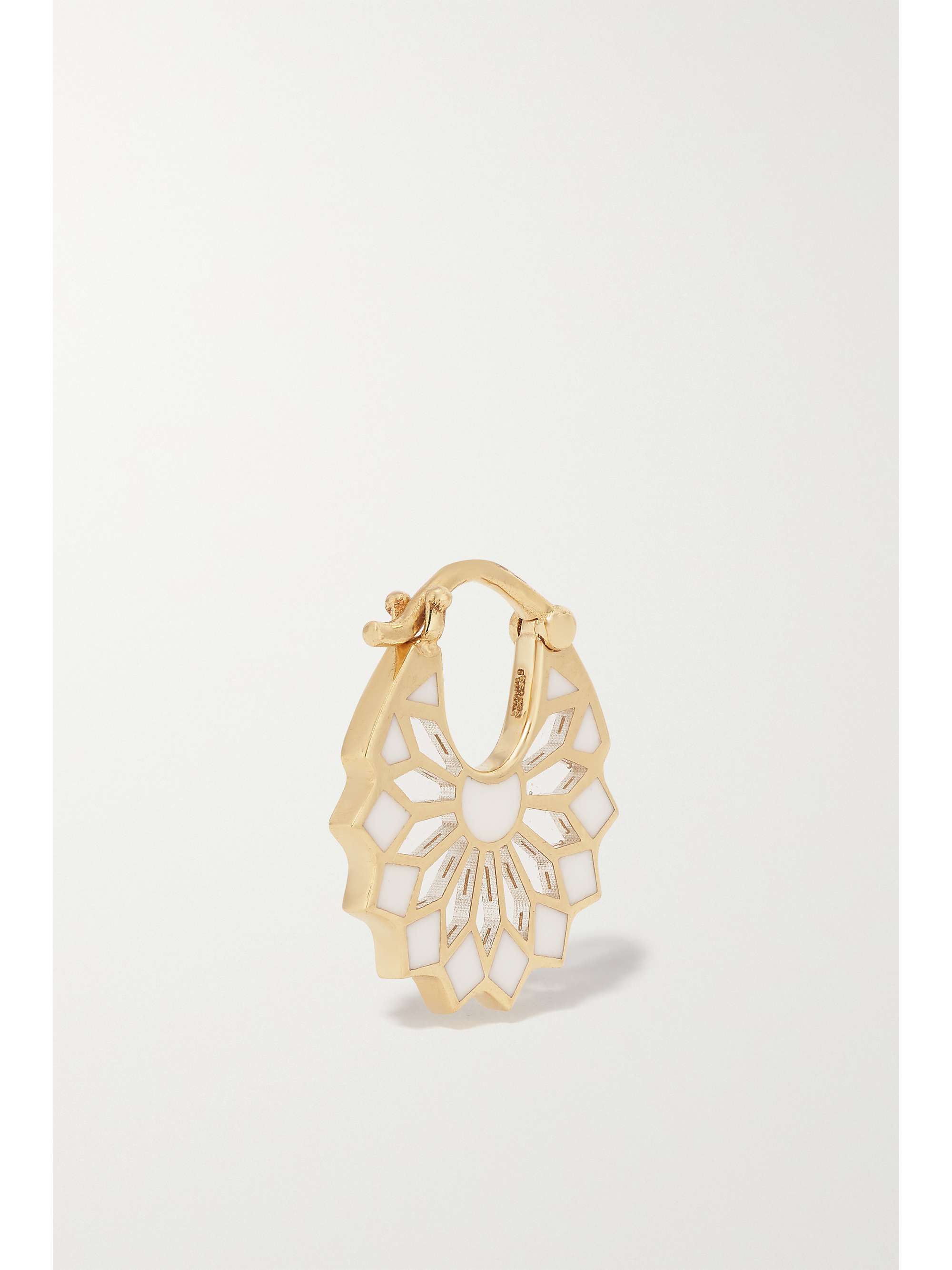 L'ATELIER NAWBAR The Mini Lady Sursock 18-karat gold enamel hoop earrings