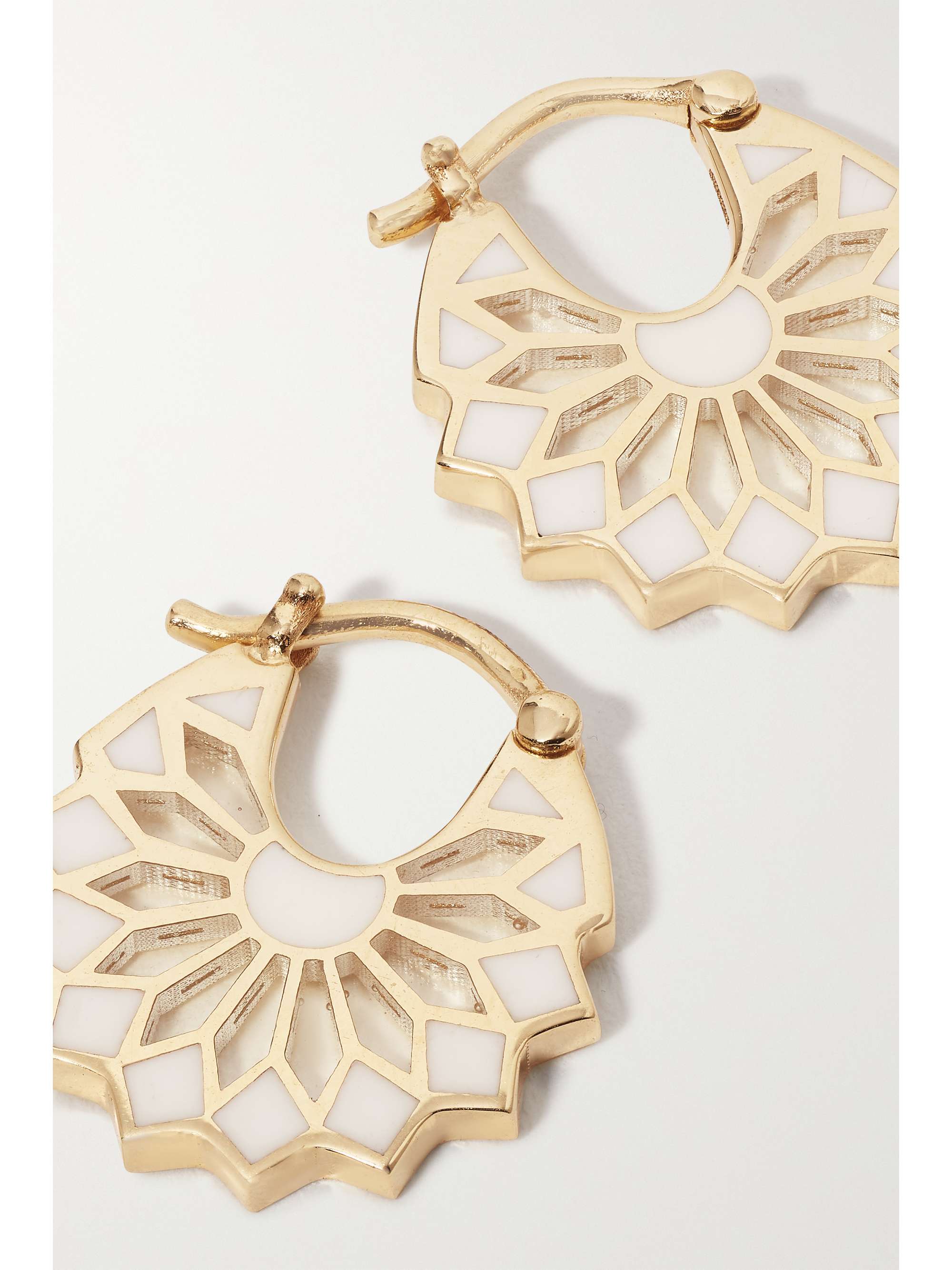 L'ATELIER NAWBAR The Mini Lady Sursock 18-karat gold enamel hoop earrings