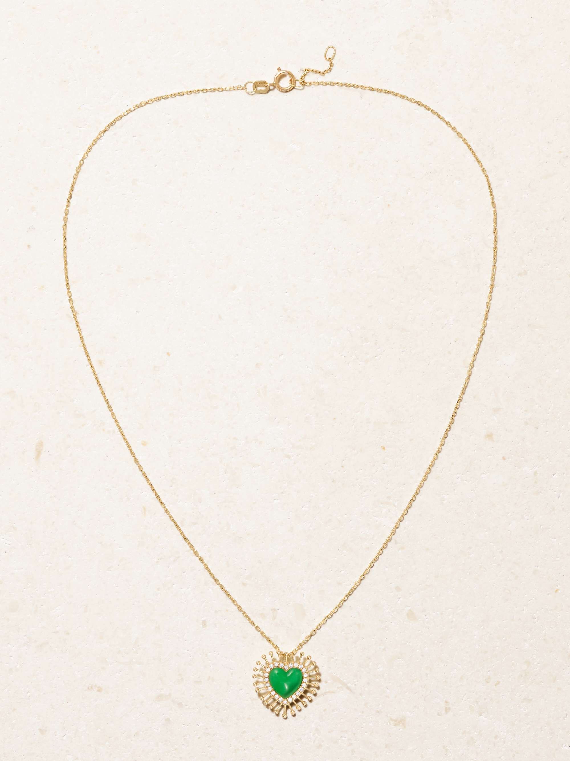 L'ATELIER NAWBAR All Hearts On Me 18-karat gold, enamel and diamond necklace