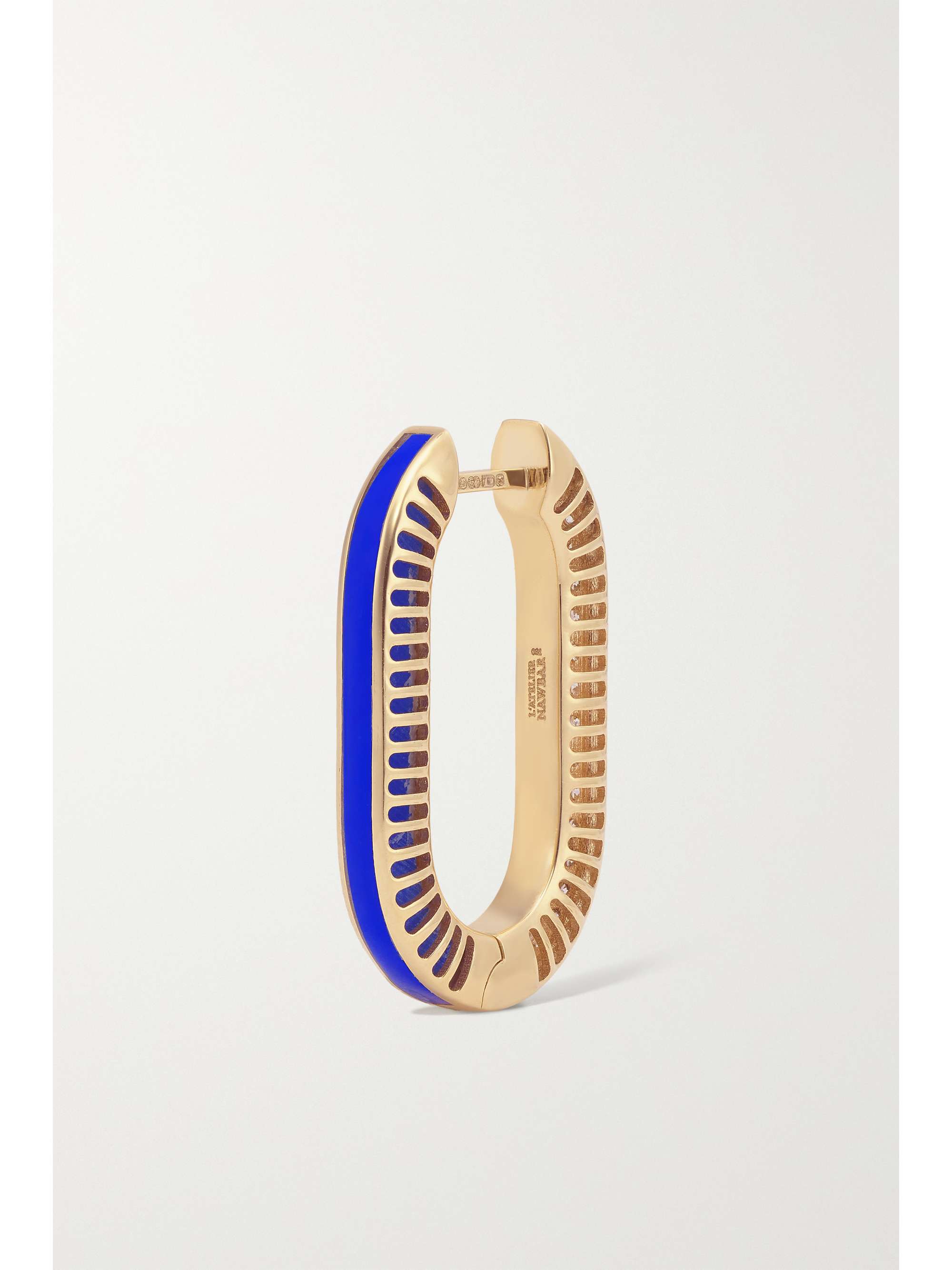 L'ATELIER NAWBAR Lock Ray large 18-karat gold, lapis lazuli and diamond earrings