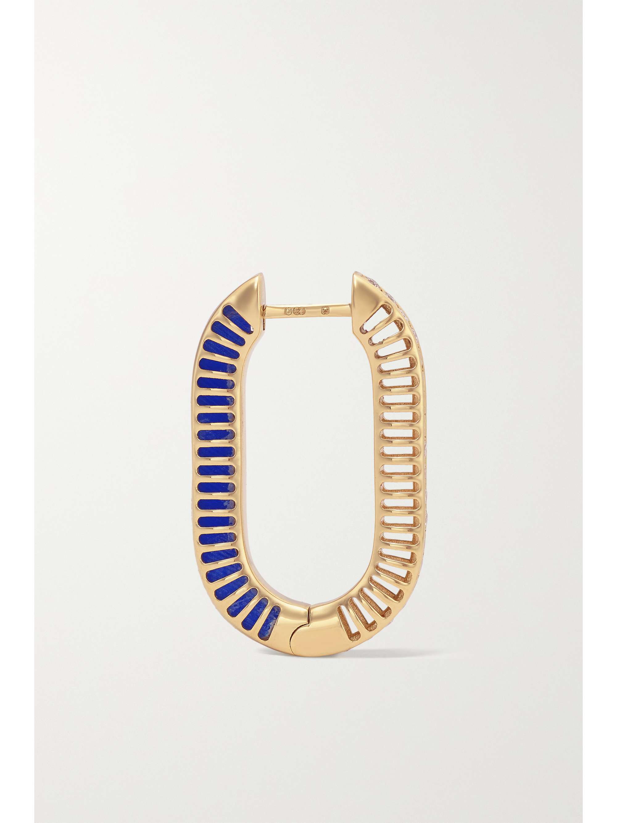 L'ATELIER NAWBAR Lock Ray large 18-karat gold, lapis lazuli and diamond earrings