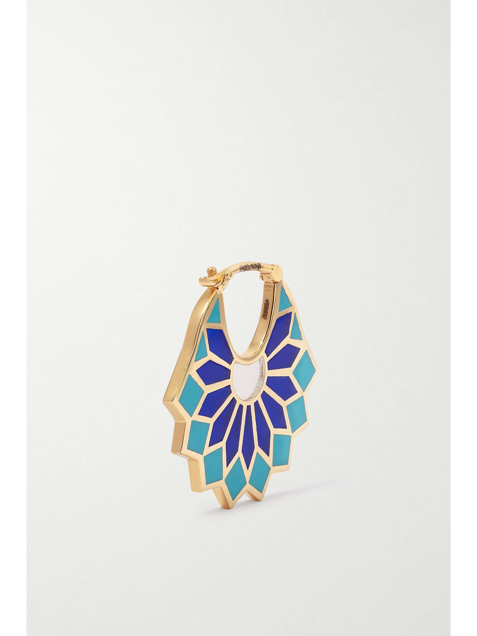 L'ATELIER NAWBAR The Mini Lady Sursock 18-karat gold enamel hoop earrings