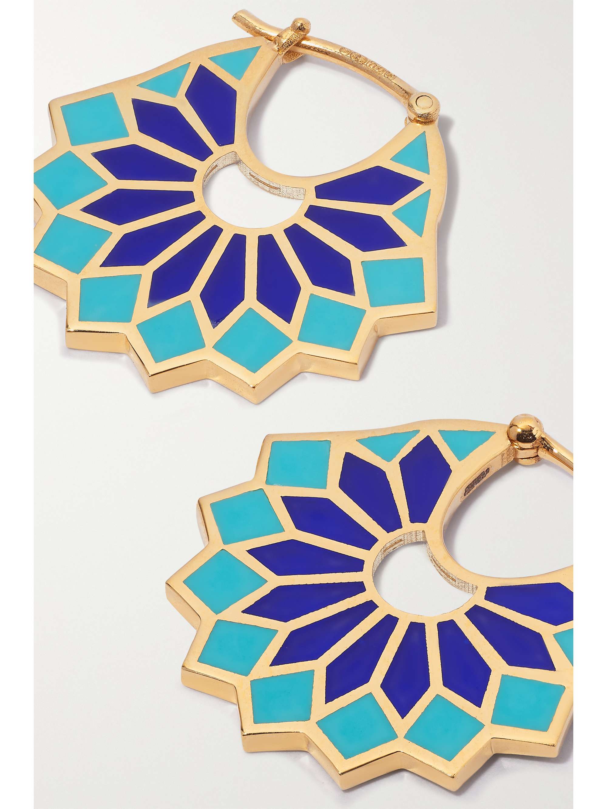 L'ATELIER NAWBAR The Mini Lady Sursock 18-karat gold enamel hoop earrings