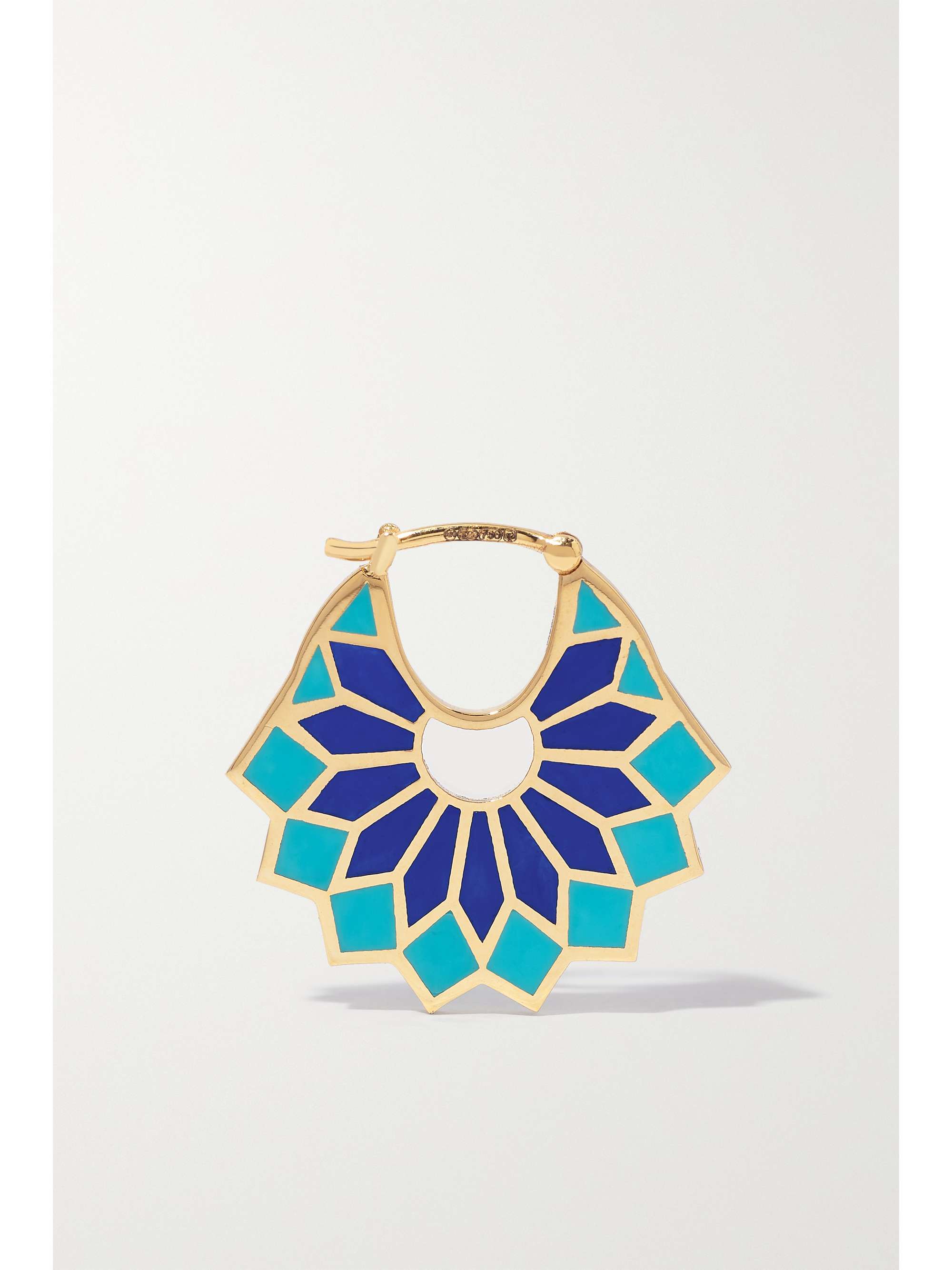 L'ATELIER NAWBAR The Mini Lady Sursock 18-karat gold enamel hoop earrings